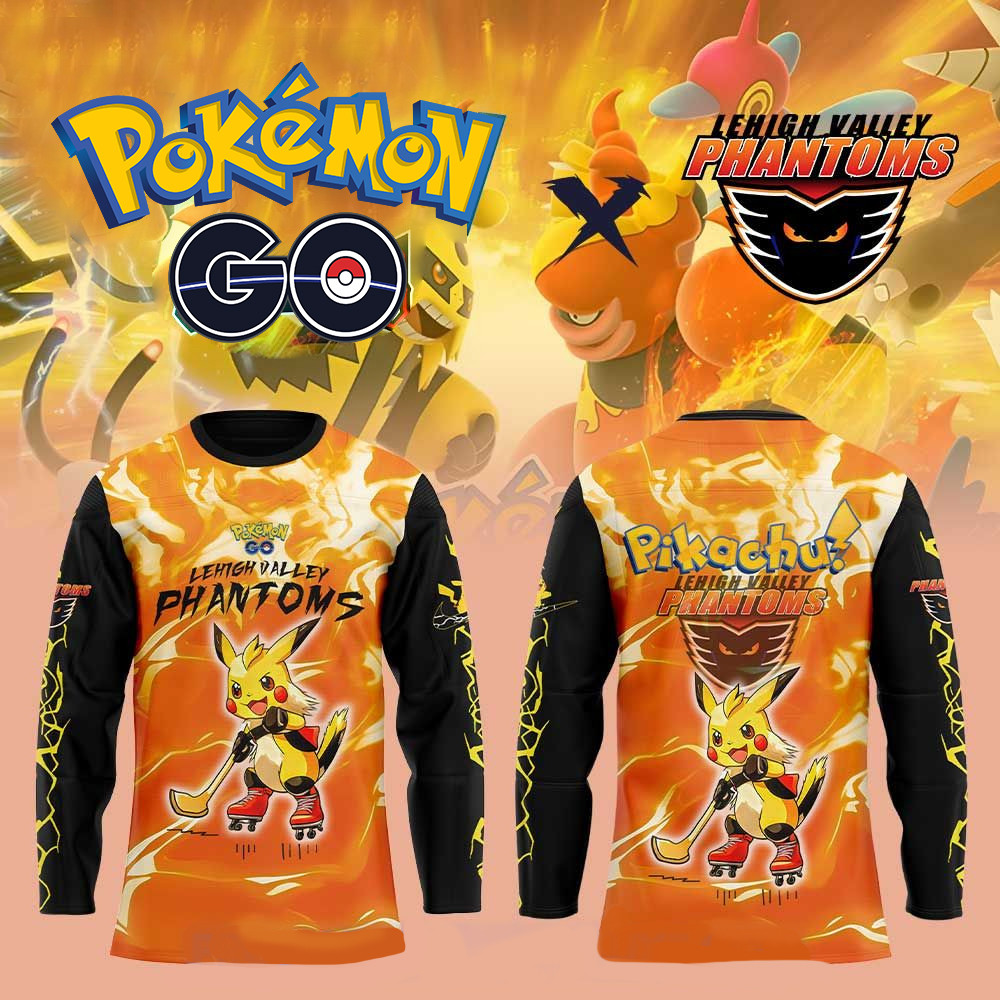 Lehigh Valley Phantoms x Pokemon GO 2025 Long Sleeve Shirt Phantoms Merch Gifts For Husband-1