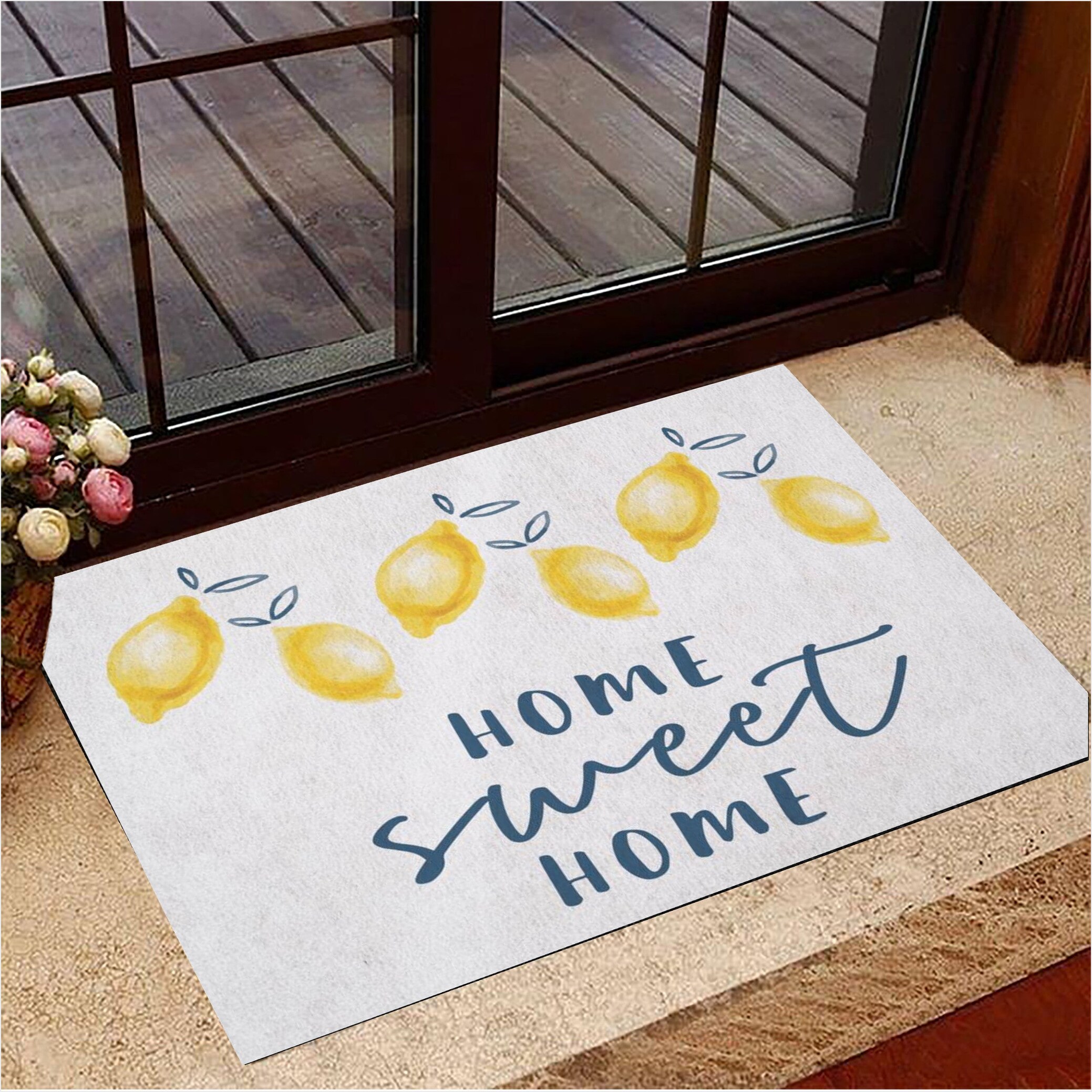Lemon Doormat Home Sweet Home Door Mat With Lemons House Decor Birthday Gifts For Fans-1