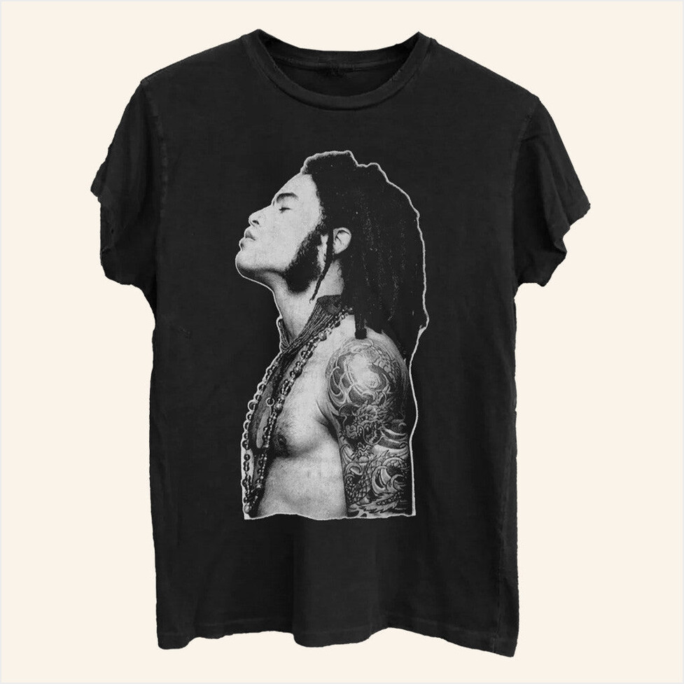 Lenny Kravitz Merch Profile Outline T-Shirt Unique Gift For Boyfriend Gifts For Besties-1 Lenny Kravitz Merch Profile Outline T-Shirt Unique Gift For Boyfriend Gifts For Besties-1