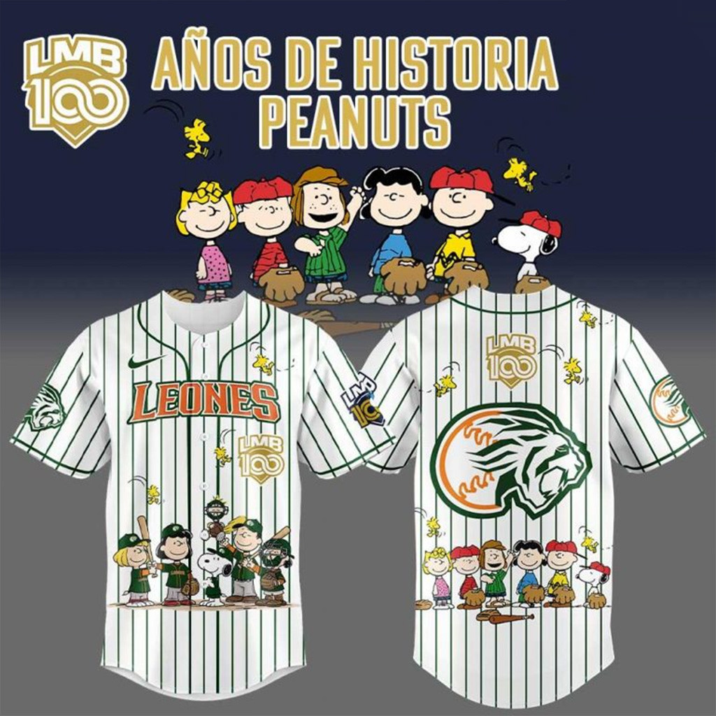 Leones de Yucatan 100 Anos De Historia Peanuts Night Special Baseball Jersey Fans Gifts-1