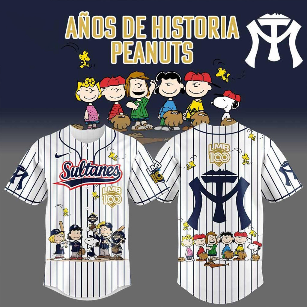 Leones de Yucatan x Peanuts LMB 100th Anniversary Baseball Jersey Gifts For Fans-1