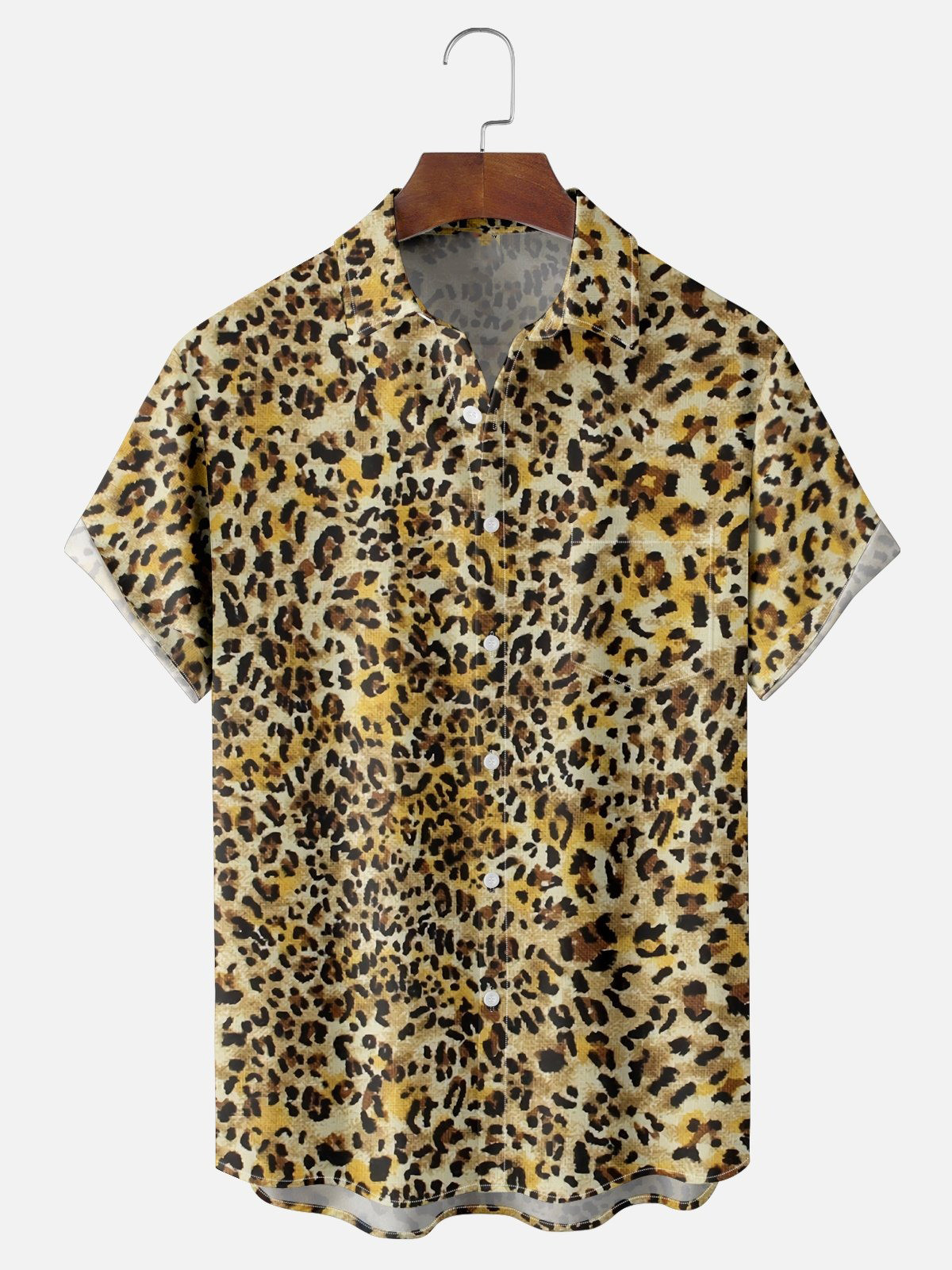 Leopard Chest Pocket Hawaiian Shirt-1