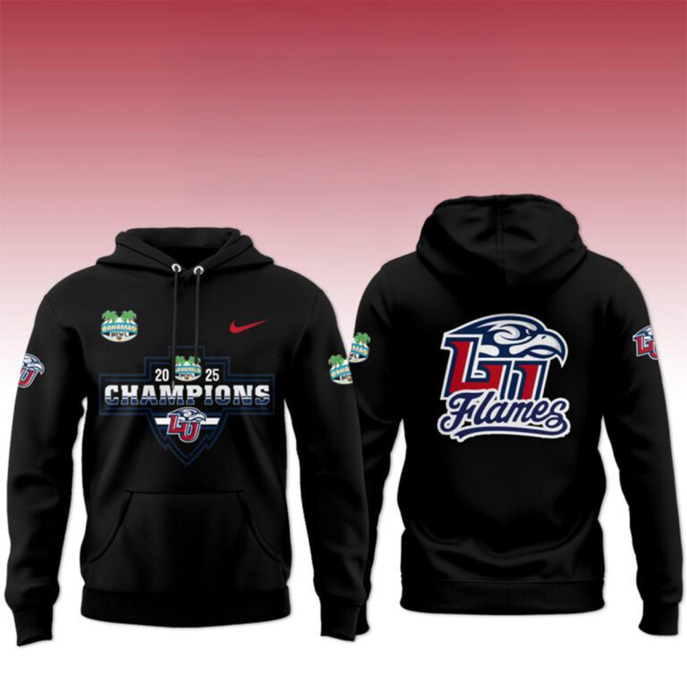 Liberty Flames 2025 Bahamas Bowl Champions Celebrating Hoodie Football Fan Gift Ideas-1