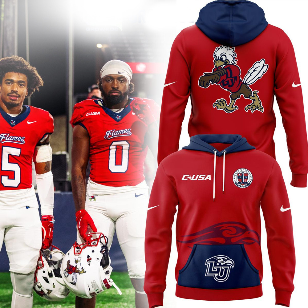 Liberty Flames Game C-USA 2024 Sparky Of LU Football Hoodie Gifts For Fans-1