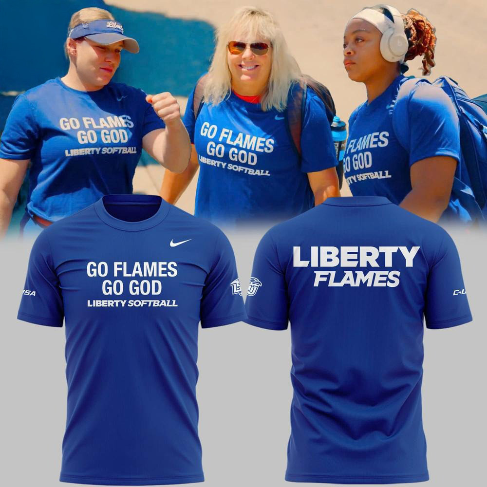 Liberty Flames Go Flames Go God Blue Shirt Sentimental Father's Day Gifts-1