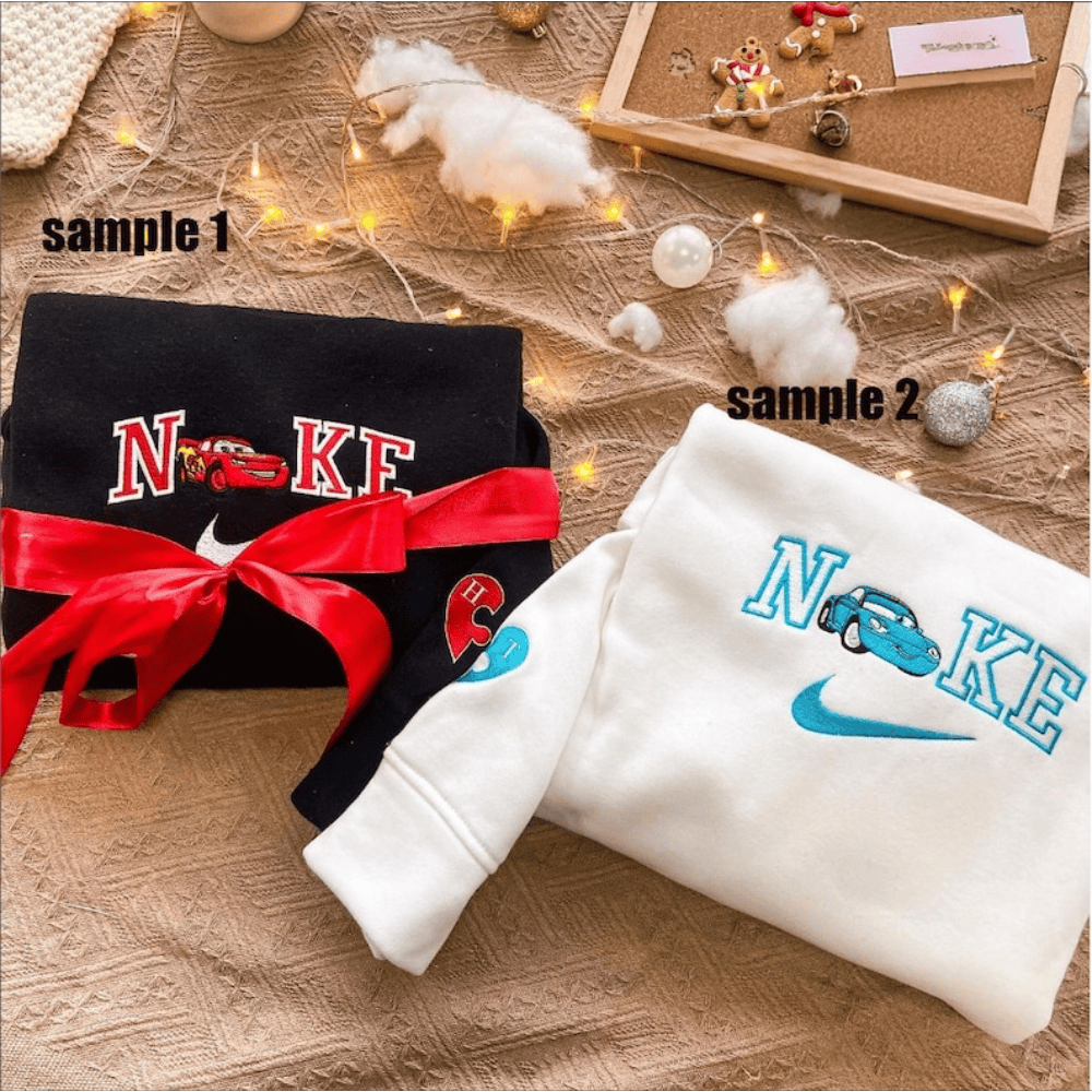 Lightning Mcqueen Sweatshirt Embroidered Gifts For Best Friend-1