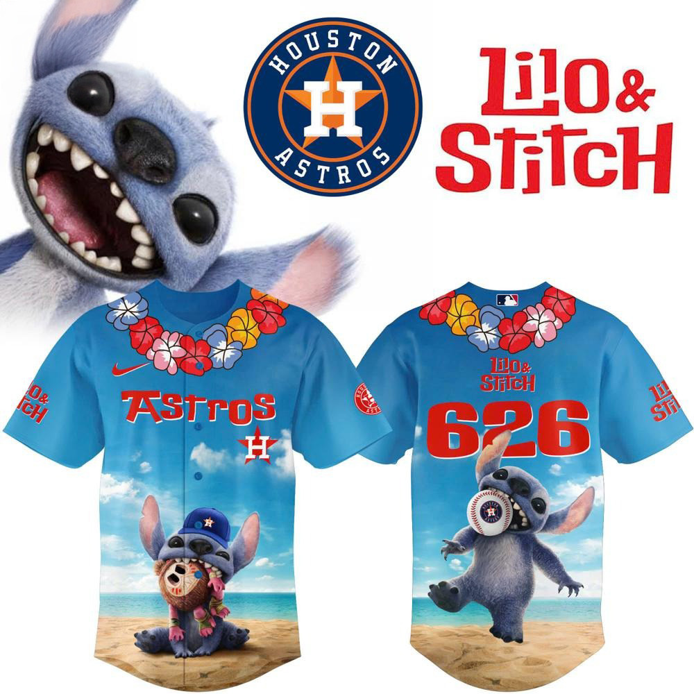 Lilo Stitch Houston Astros Limited Edition Baseball Jersey Houston Astros Merch Dad Gifts For Fans-1