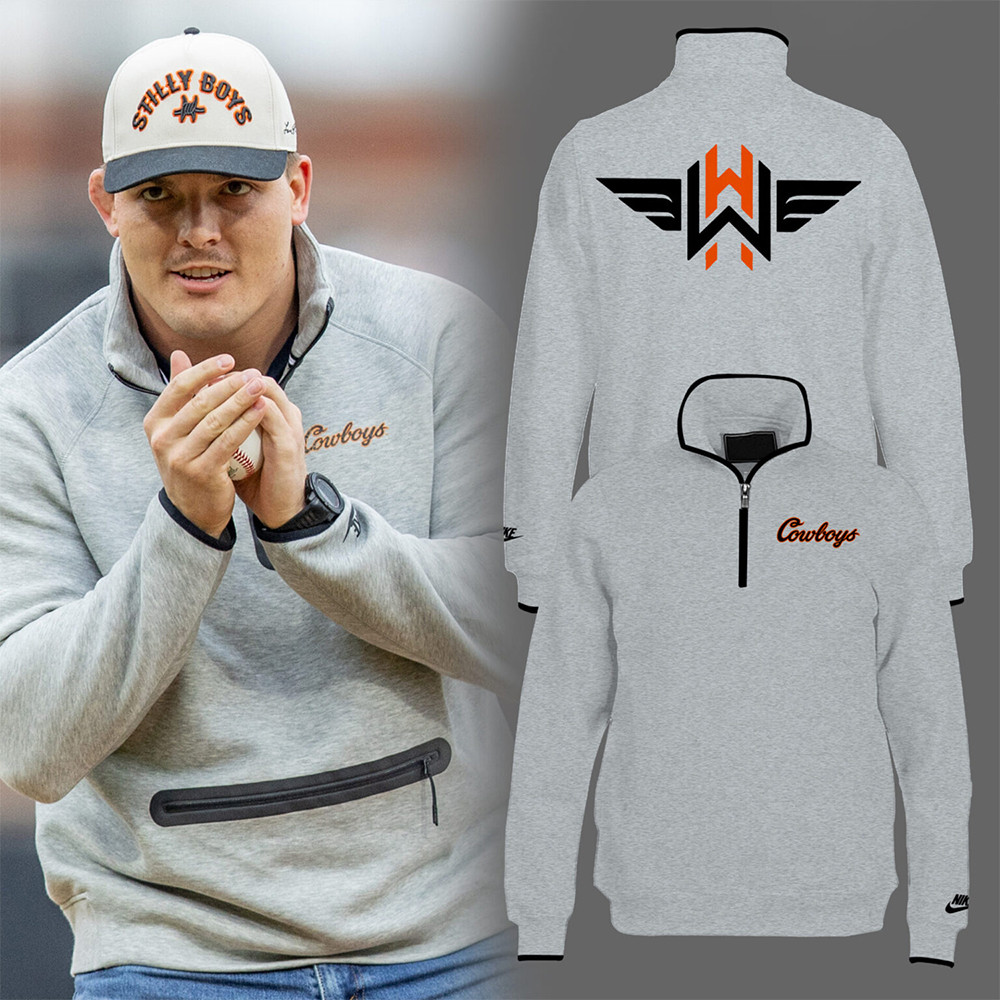 Limited Edition Cowboy Wyatt Hendrickson Gray Pullover Quarter Zip-1