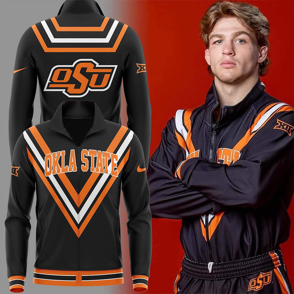 Limited Edition OSU Cowboy Wrestling Black Long Sleeve Jacket-1