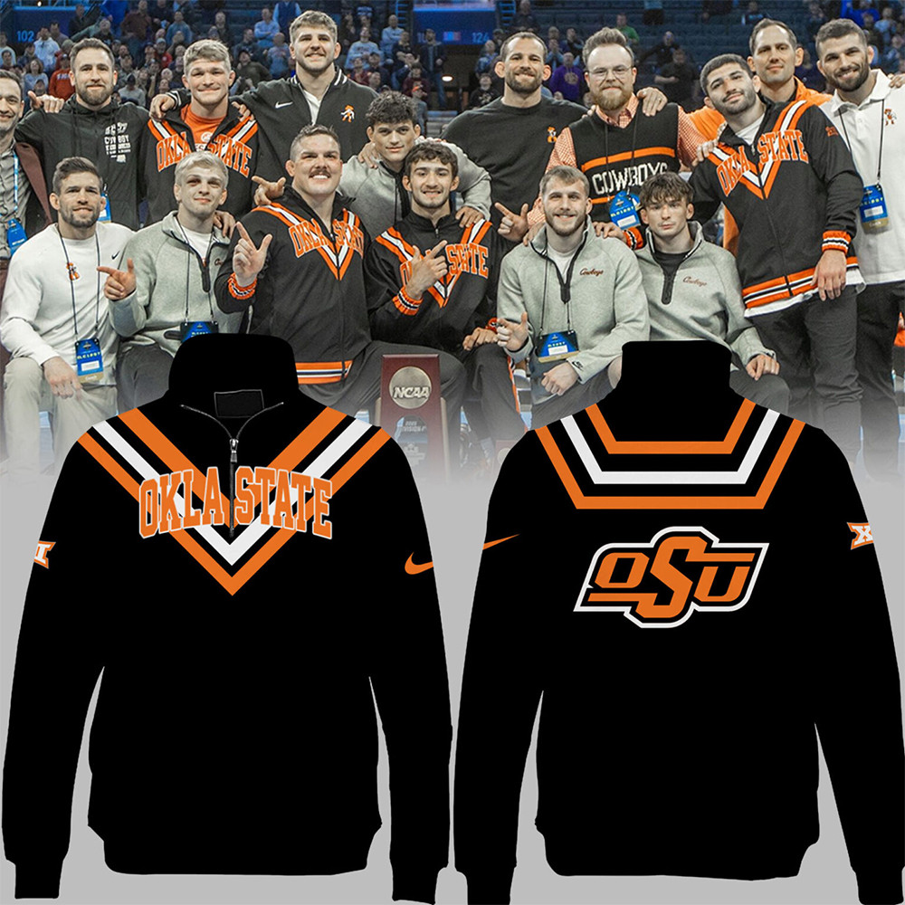 Limited Edition OSU Cowboy Wrestling Black Pullover Quarter Zip-1 Limited Edition OSU Cowboy Wrestling Black Pullover Quarter Zip-1
