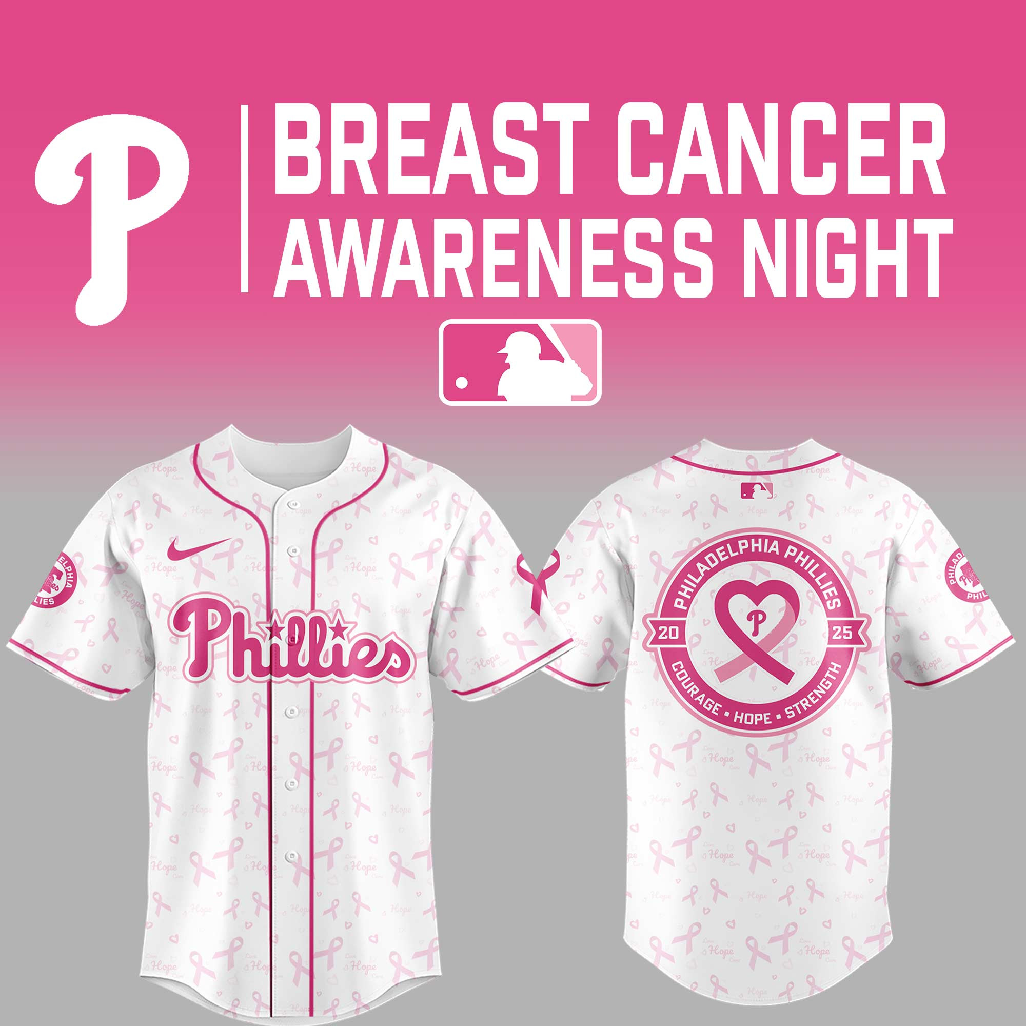 Limited Edition Phillies X Cancer Awareness Night 2025 Jersey Best Gift For Football Lovers-1
