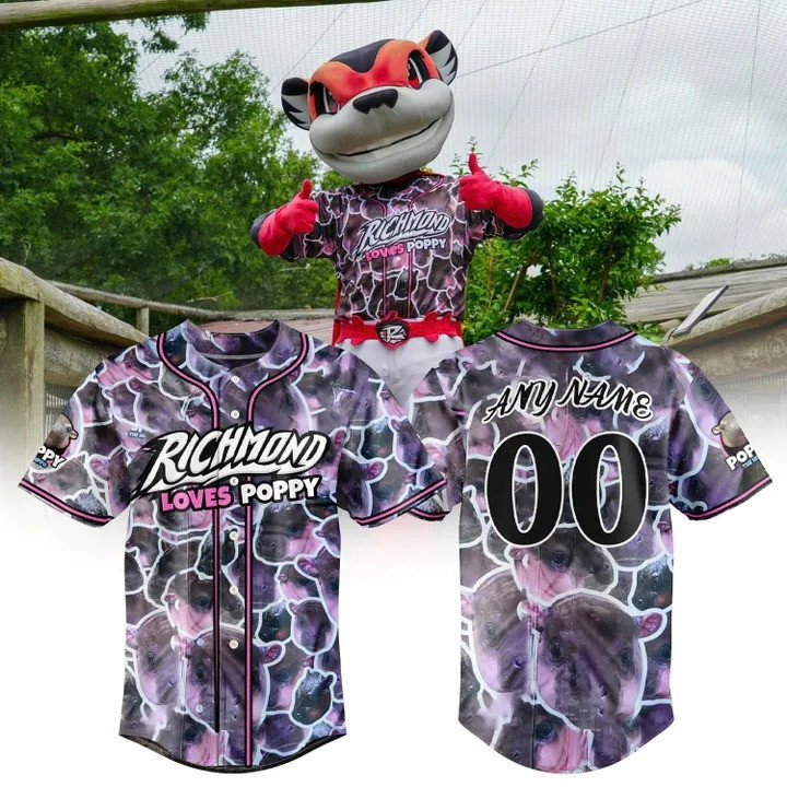 Limited Edition Richmond Flying Squirrels x Poppy jerseys on May 28-1 Limited Edition Richmond Flying Squirrels x Poppy jerseys on May 28-1