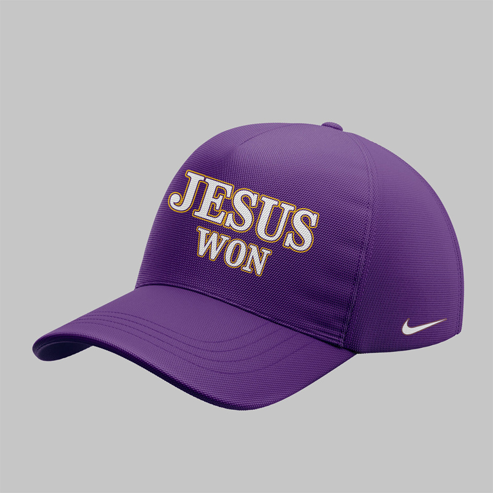 Limited Edition Tigers JESUS WON Purple Hat Gift For Tigers Fans-1