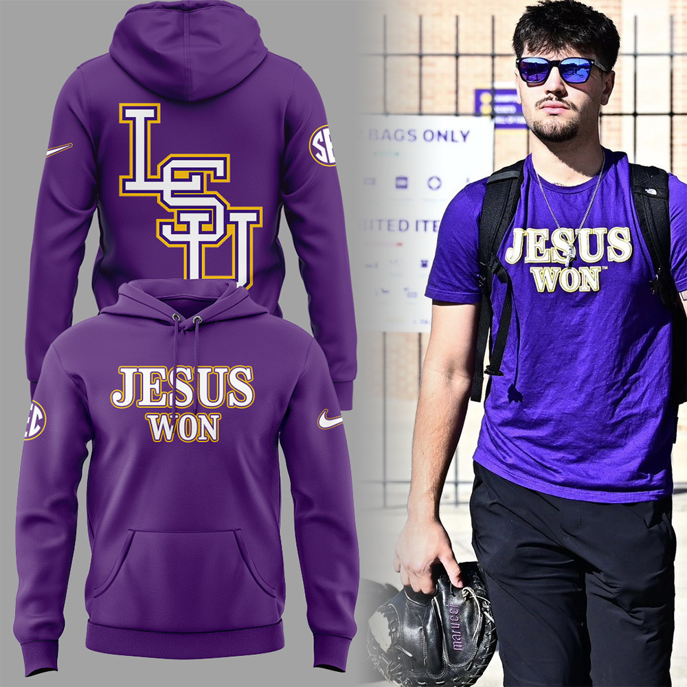 Limited Edition Tigers JESUS WON Purple Hoodie 2025-1