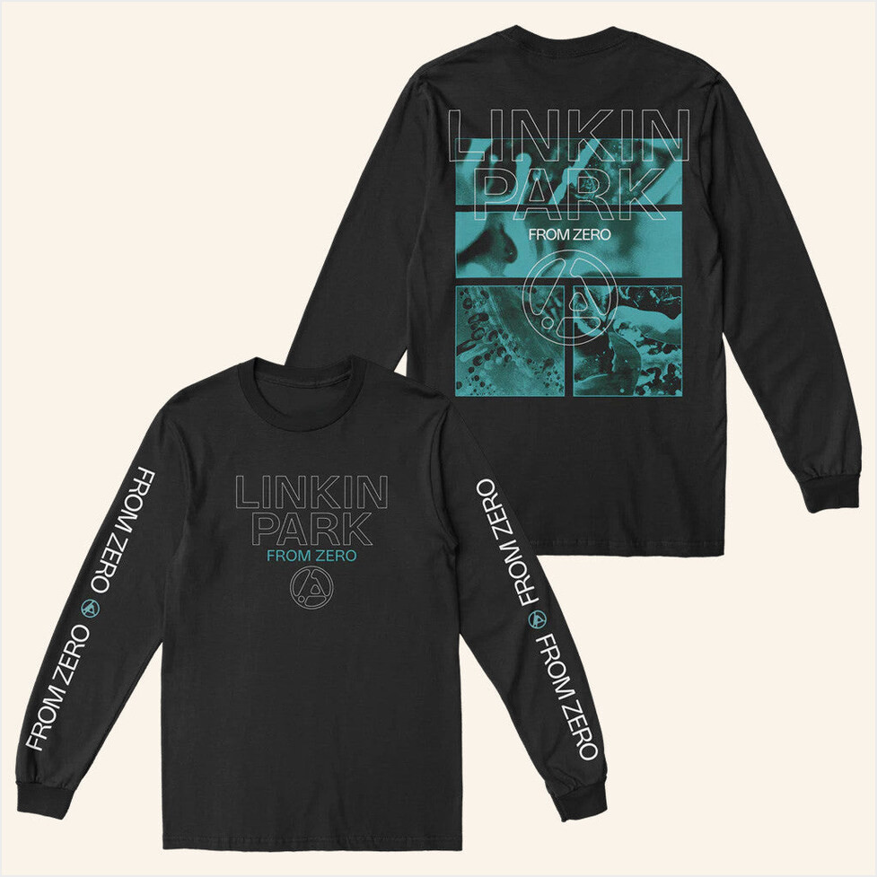 Linkin Park Merch From Zero 2025 Tour Zero Texture Black Long Sleeve Shirt Best Gifts For Him-1