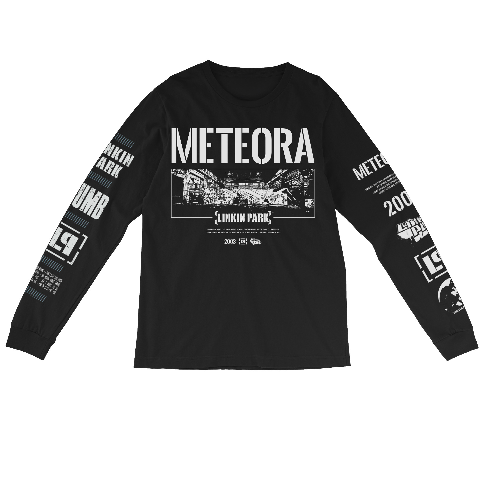 Linkin Park Tour Merch Long Sleeve Shirt Meteora Wall Art Black Best Gift For Music Lovers-1