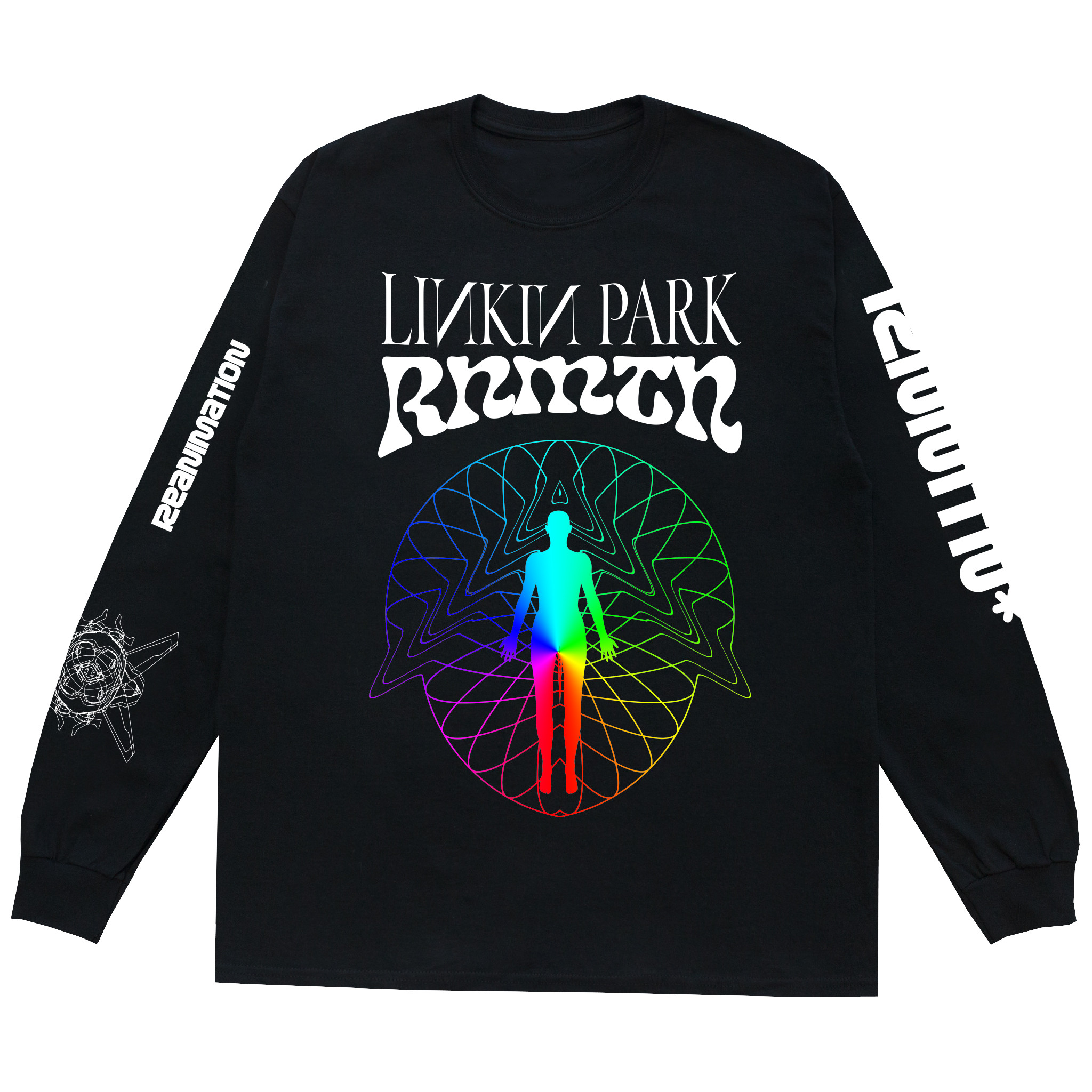 Linkin Park Tour Merch Sleeve Tee Shirt Rnmtn Rainbow Black Best Music Fans Present-1