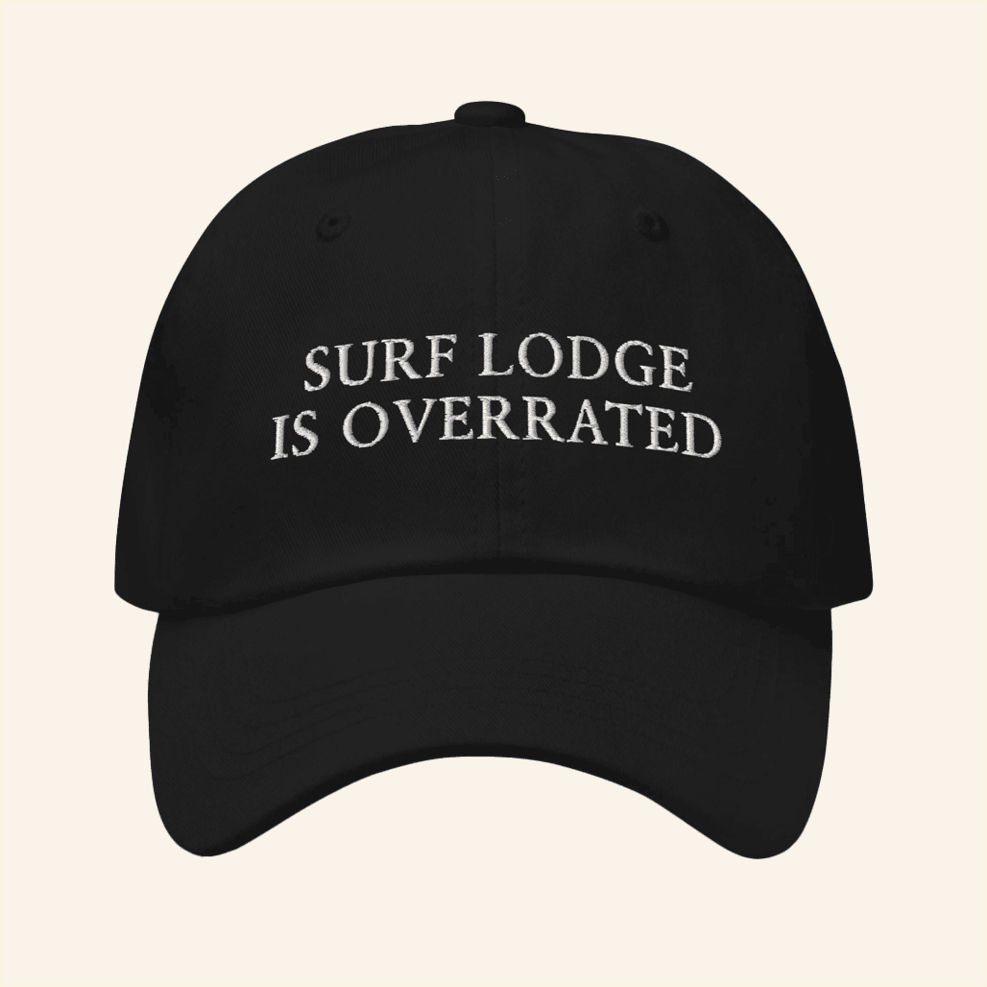 Litquidity Merch Surf Lodge Is Overrated Embroidered Hat Black Dad Gifts Gifts For Best Friend-1