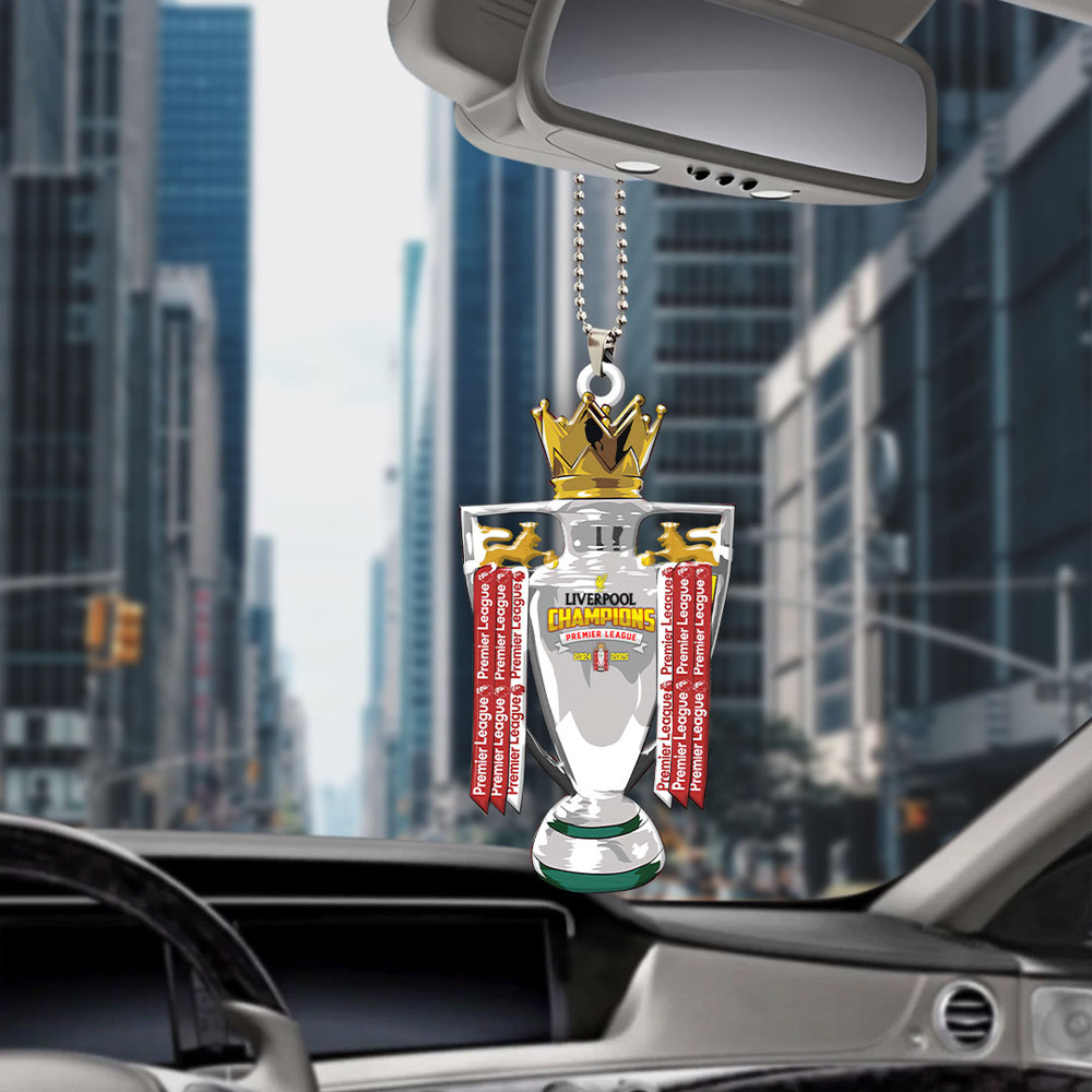 Liverpool FC Champions 2024 25 Acrylic Car Ornament Unique Gifts For Football Lovers-1