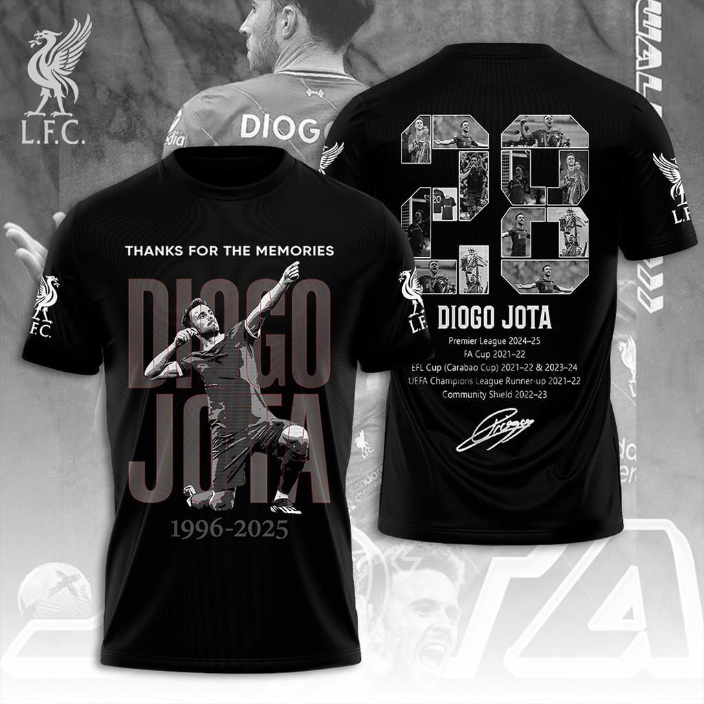 Liverpool FC x Diogo Jota T-Shirt Thanks For The Memories 1996 2025 Shirt Fans Gifts-1