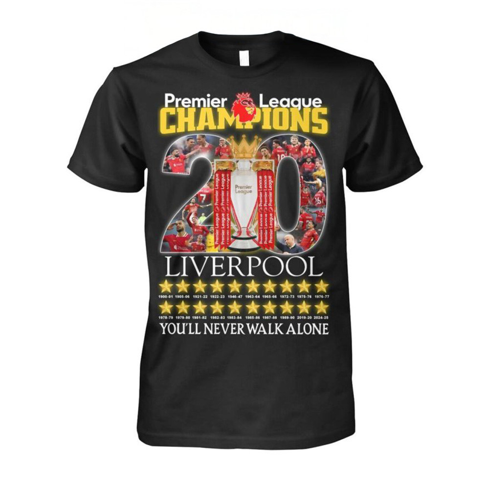 Liverpool Premier League Champions 20 T-Shirt Liverpool Merch Good Gifts For Dads-1