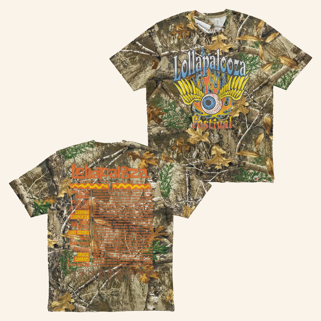 Lollapalooza Merch Flaming Eye Camo T-Shirt Best Gifts For Boyfriend-1