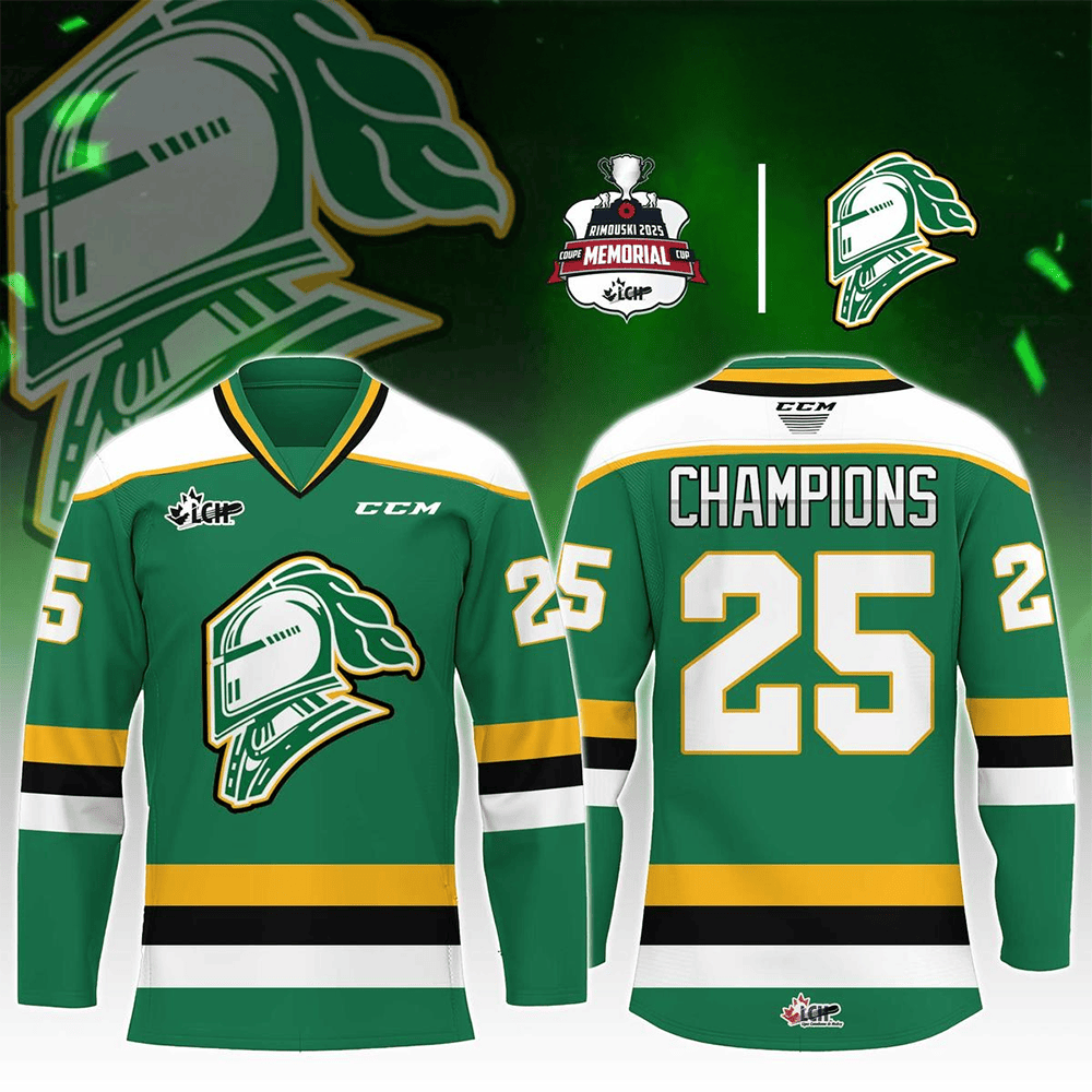 London Knights Memorial Cup 2025 Champions Hockey Jersey London Knights Merch Dad Gifts-1