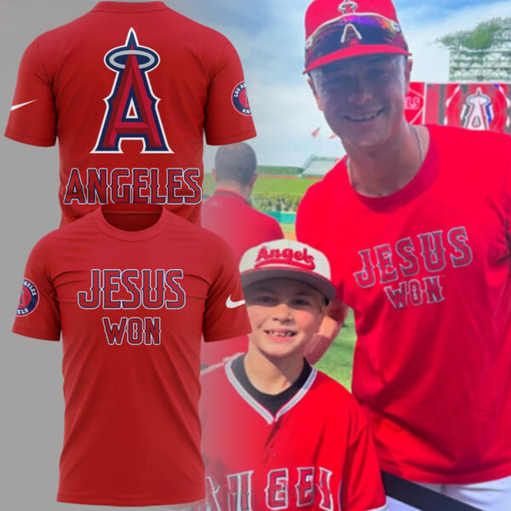 Los Angeles Angels 2025 Jesus Won Edition Shirt Los Angeles Angels Merch Cool Gifts For Dad-1