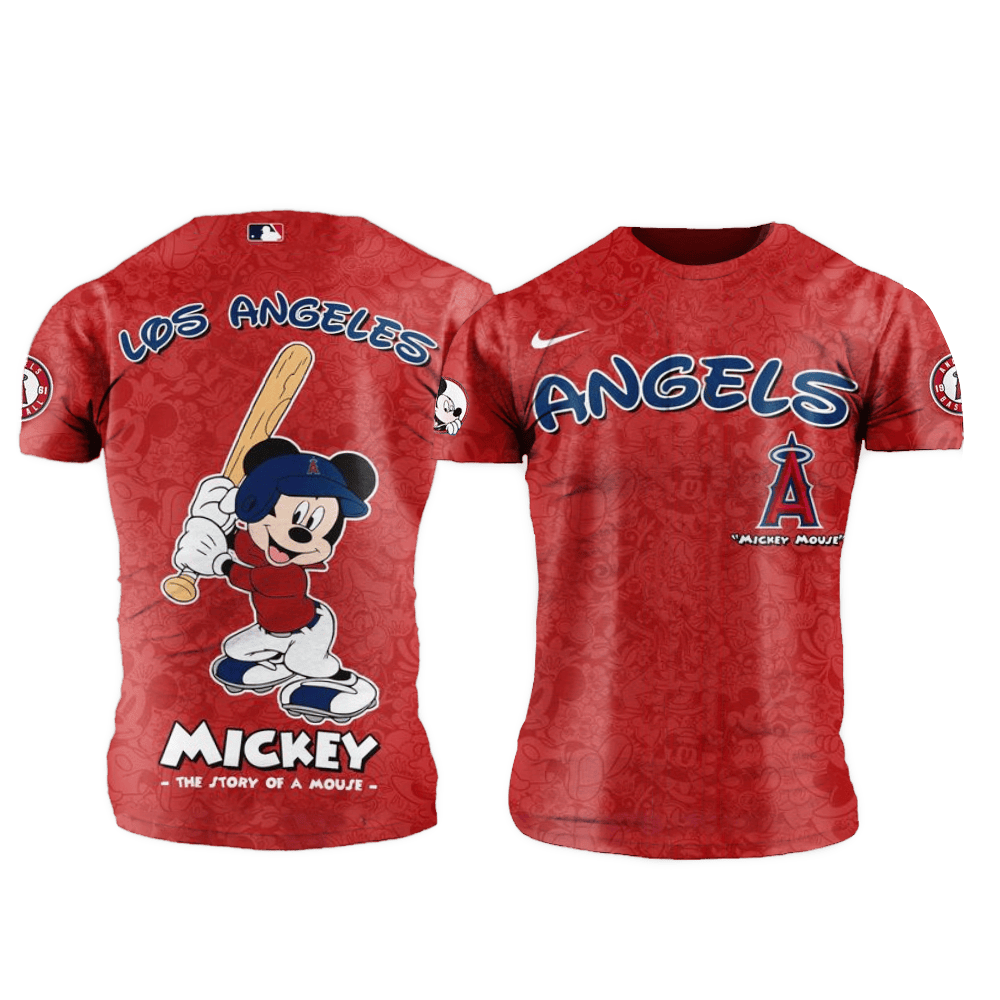 Los Angeles Angels MLB x Mickey Night Game Shirt Los Angeles Angels Merch Father's Day Gifts-1