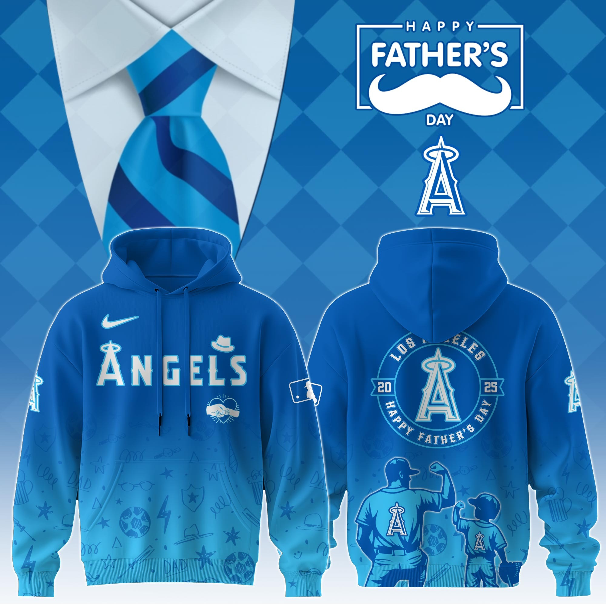 Los Angeles Angels Special Father's Day Limited Edition Hoodie Los Angeles Angels Merch-1