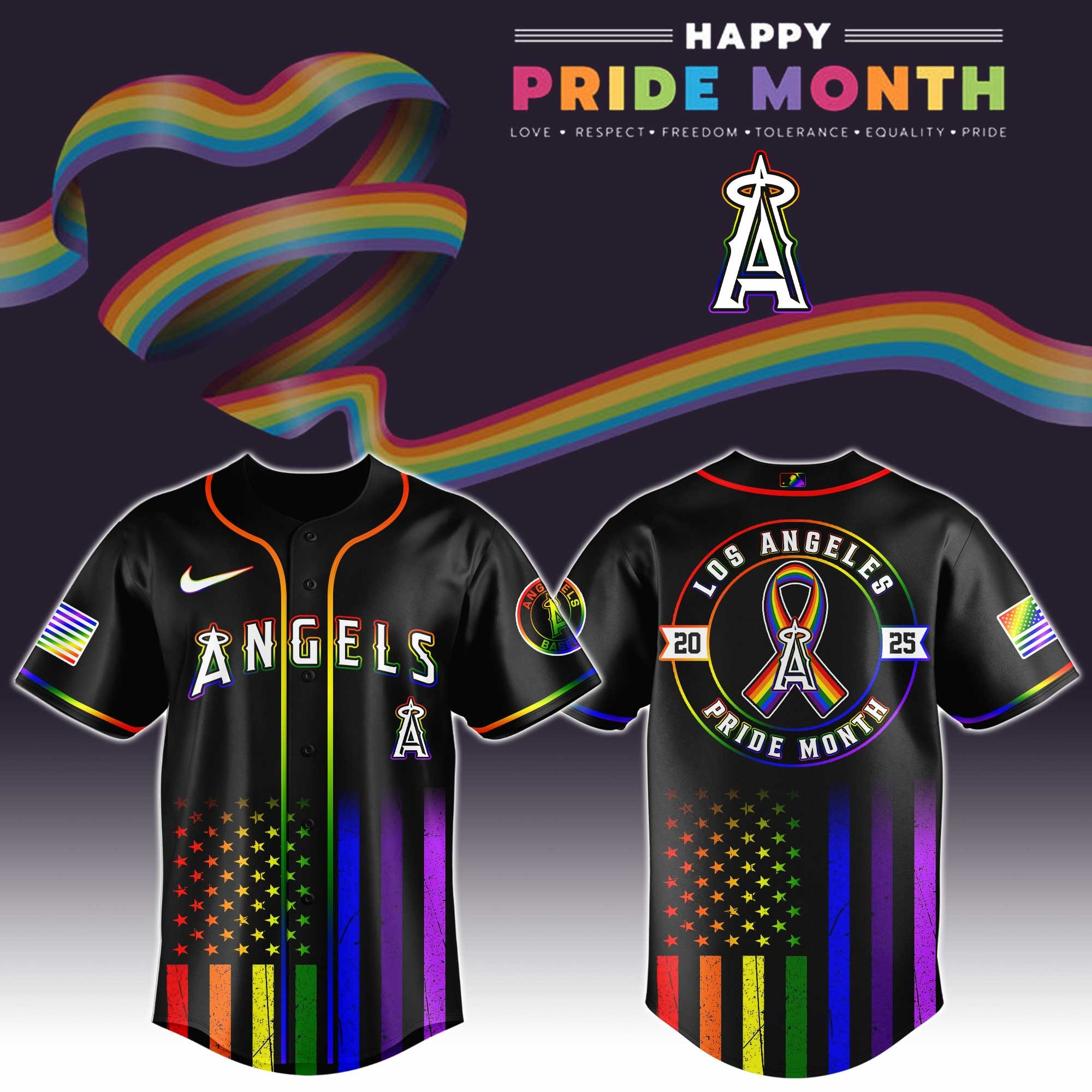 Los Angeles Angels Special Pride Month Jersey Best Gifts For Baseball Fans-1