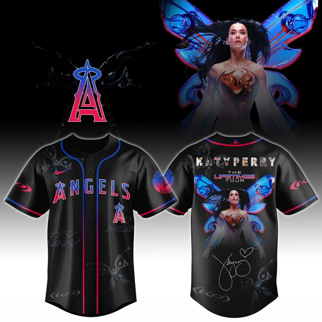 Los Angeles Angels X Katy Perry The Lifetimes Tour 2025 Jersey Los Angeles Angels Merch Her Gifts-1