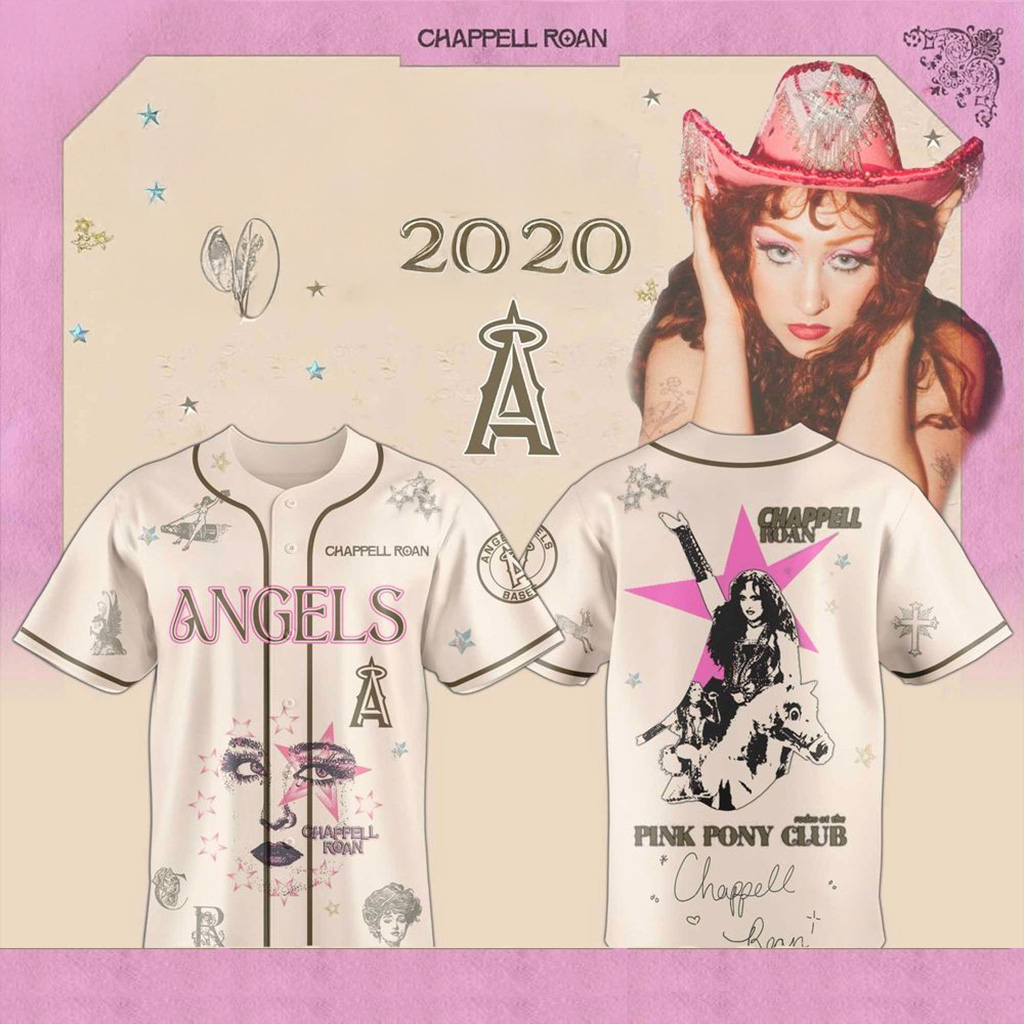 Los Angeles Angels x Chappell Roan Pink Pony Club Jersey Angels Merch Gift For Sister-1