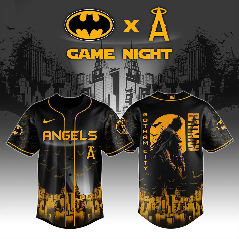 Los Angeles Angels x DC Batman Game Night Jersey Baseball Team Gift Ideas-1