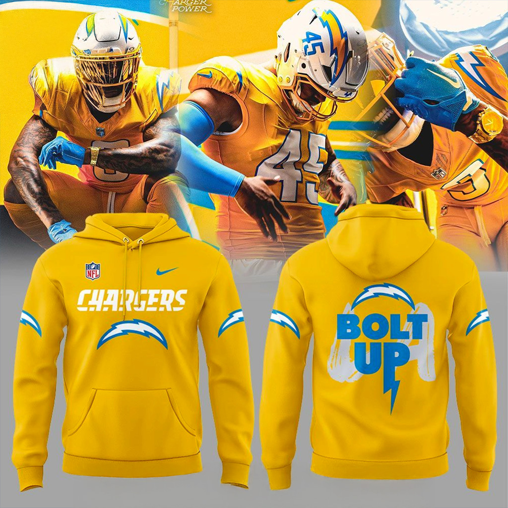 Los Angeles Chargers Debut Charger Power Gold Rush Uniform Hoodie Chargers Merch Fans Gifts-1