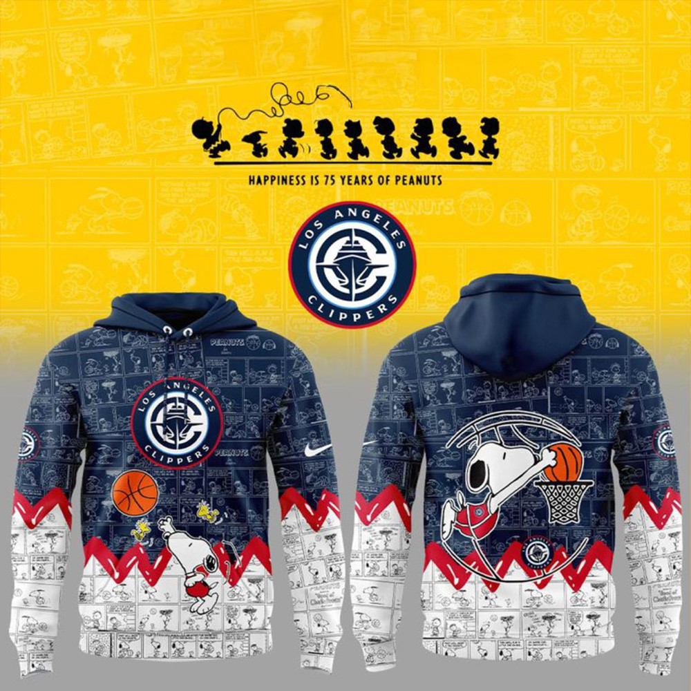 Los Angeles Clippers 75th Anniversary Of Peanuts Hoodie Best Gift For A Basketball Fan-1