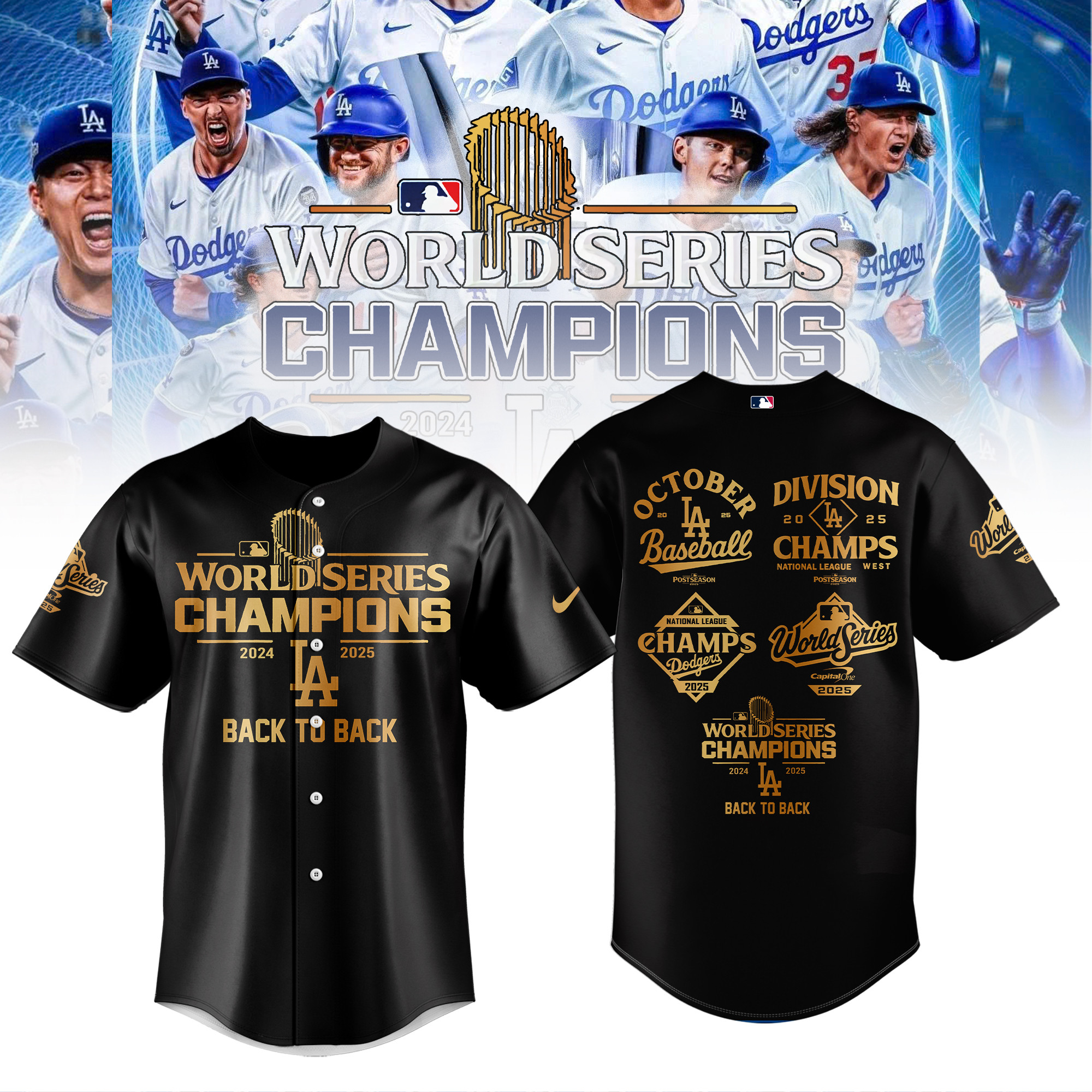 Los Angeles Dodgers 2025 Jersey World Series Champions Best Gifts For Dodger Fans-1