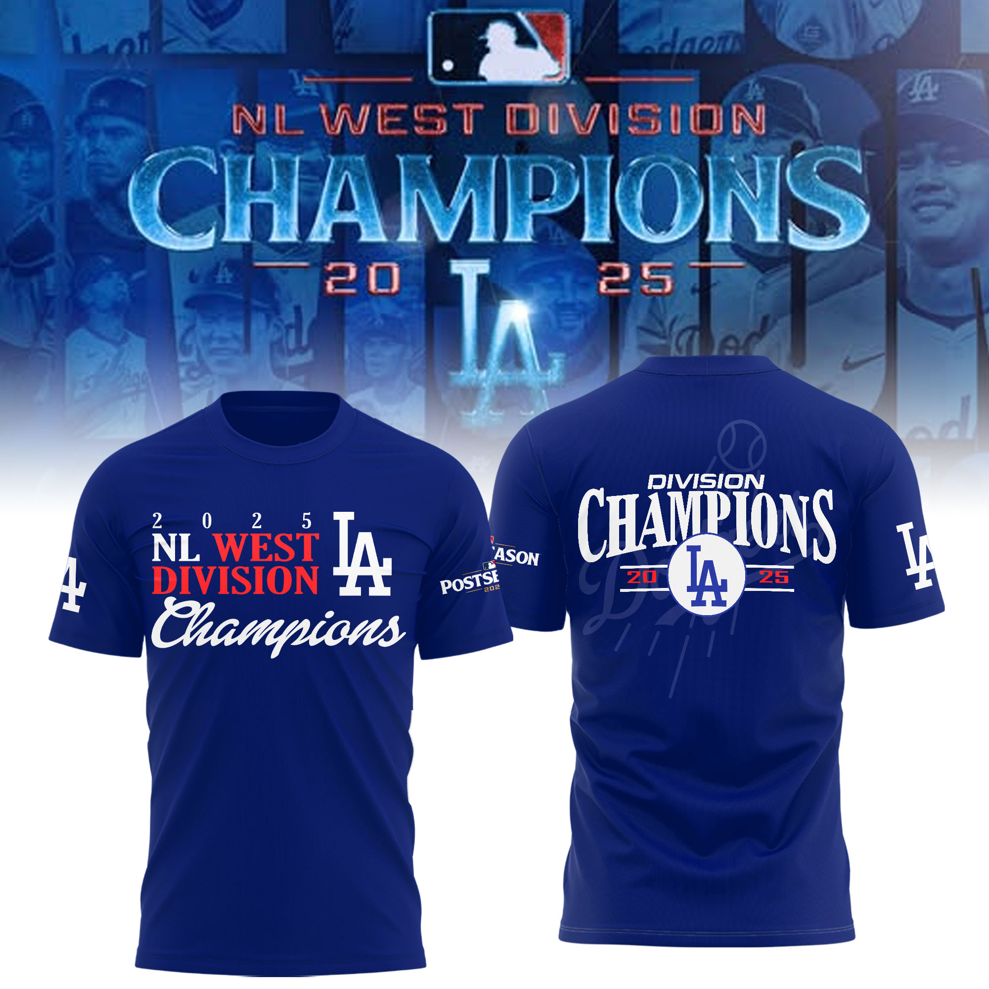 Los Angeles Dodgers 2025 NL West Division T-Shirt Division Champions Dodgers Gifts-1