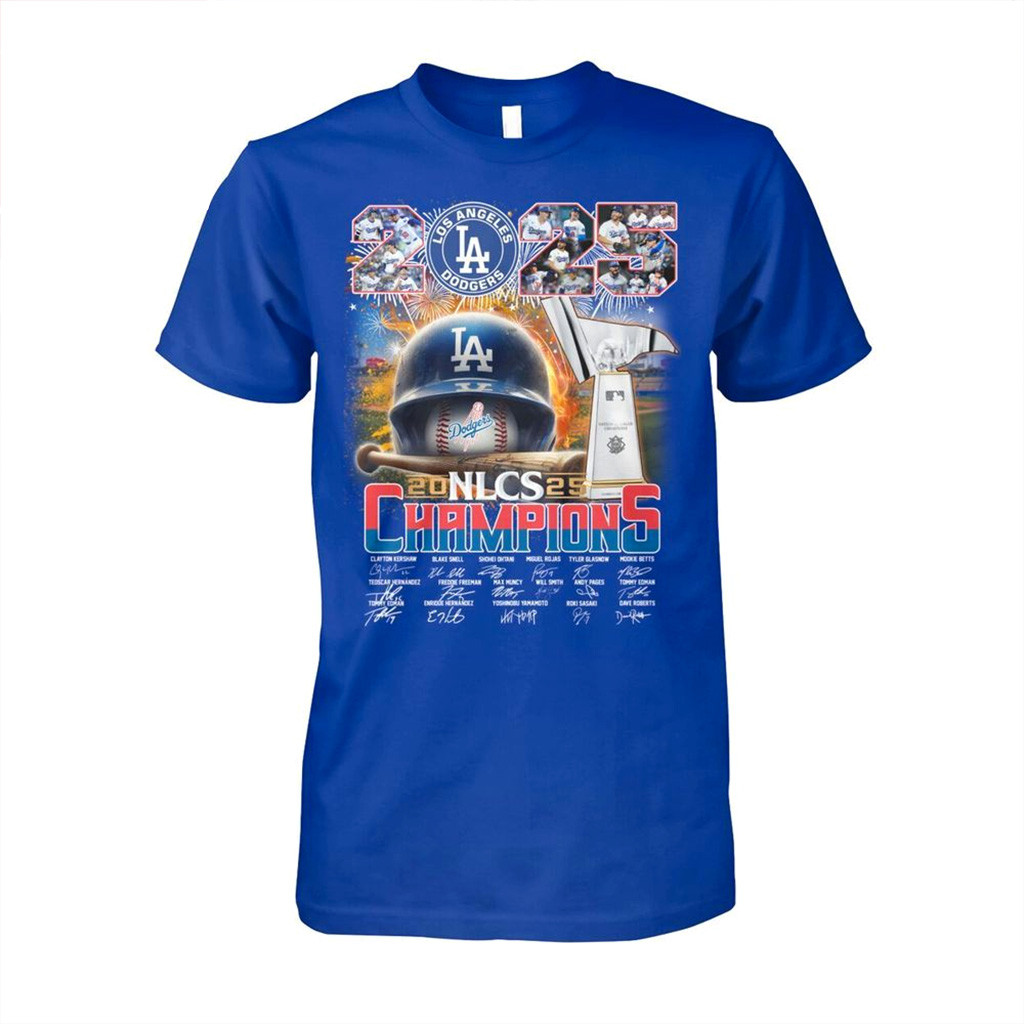Los Angeles Dodgers 2025 NLCS Champions T-Shirt Dodgers Merch Gifts For Baseball Fans-1