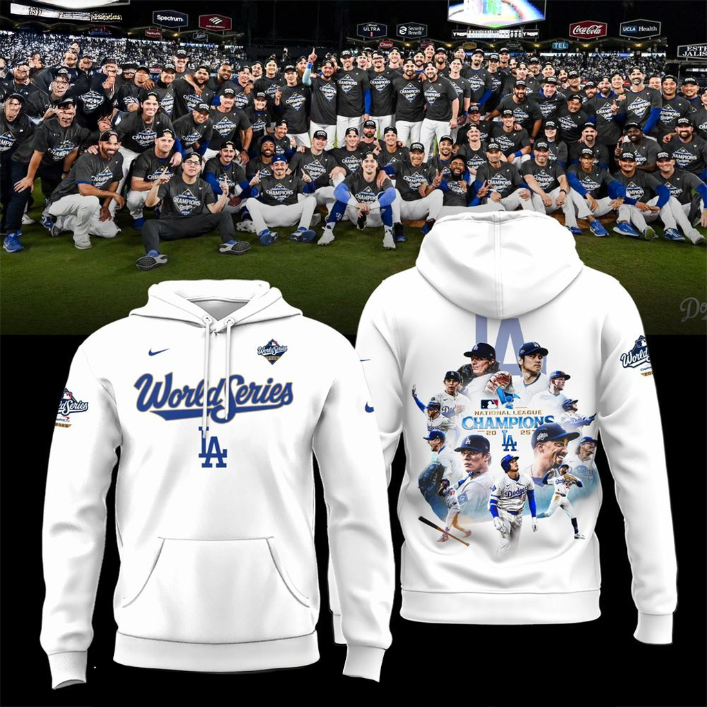 Los Angeles Dodgers 2025 National League Champions Hoodie Dodgers Merch Presents For Him-1