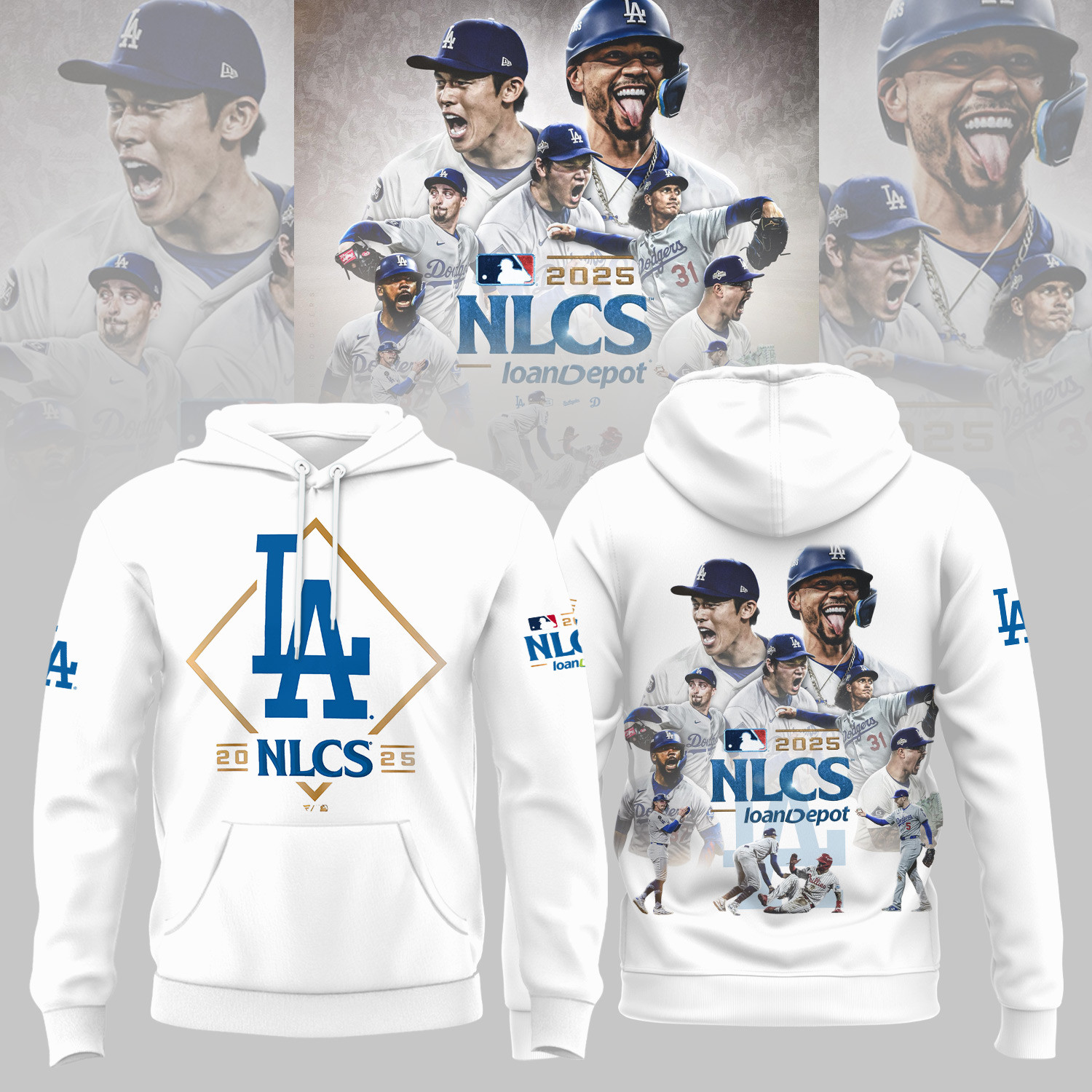 Los Angeles Dodgers 2025 World Series Hoodie Let's Go Dodgers Baseball Gifts For Him-1