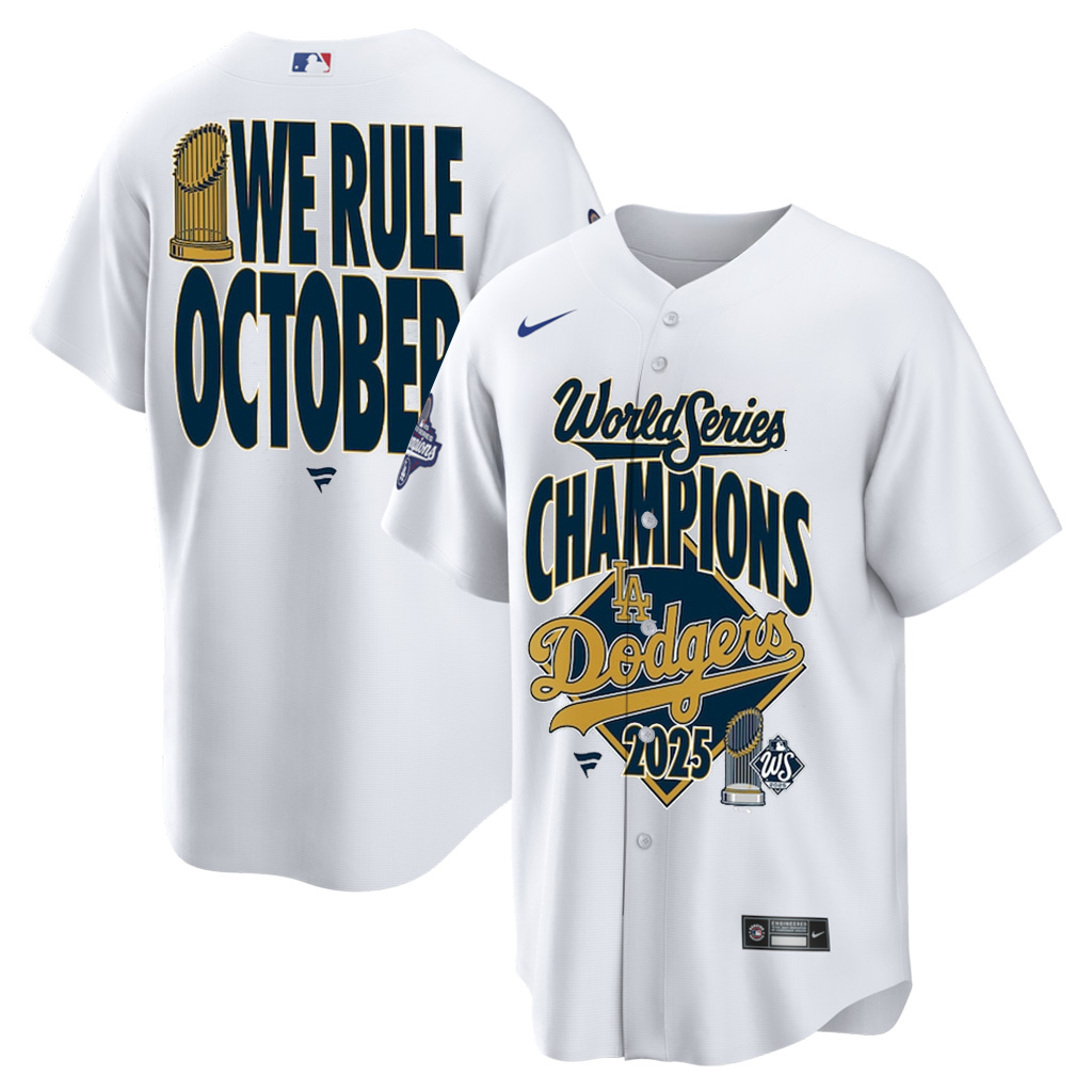 Los Angeles Dodgers Back To Back Champions Jersey We Rule October Dodgers World Series Merch 2025-1