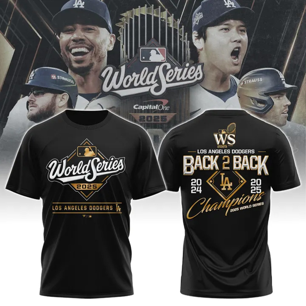 Los Angeles Dodgers Back To Back Champions Shirt Dodgers 2025 World Series Champions T-Shirt-1