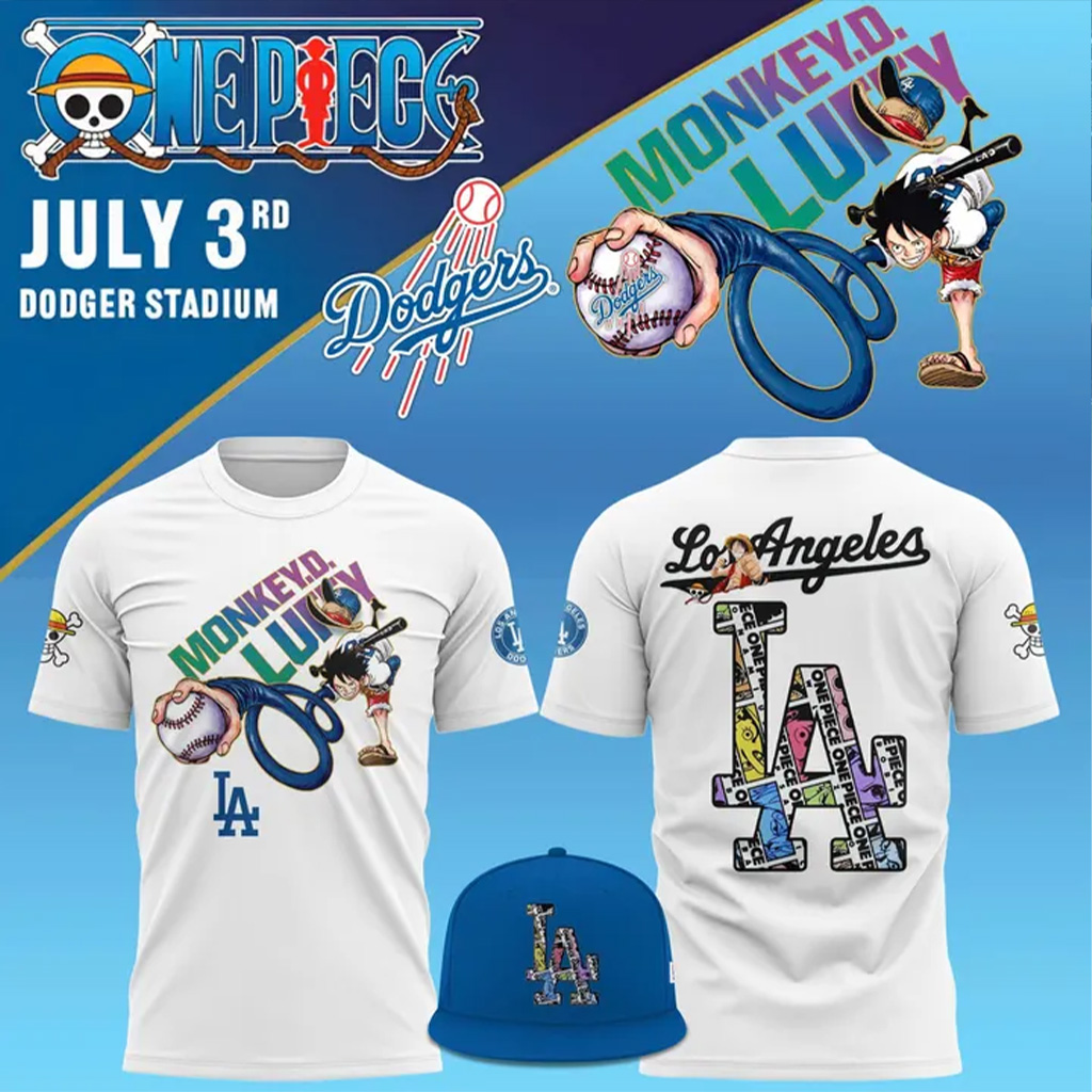 Los Angeles Dodgers Back To Back Champions Shirt Dodgers x 2025 ONE PIECE Night T-Shirt-1