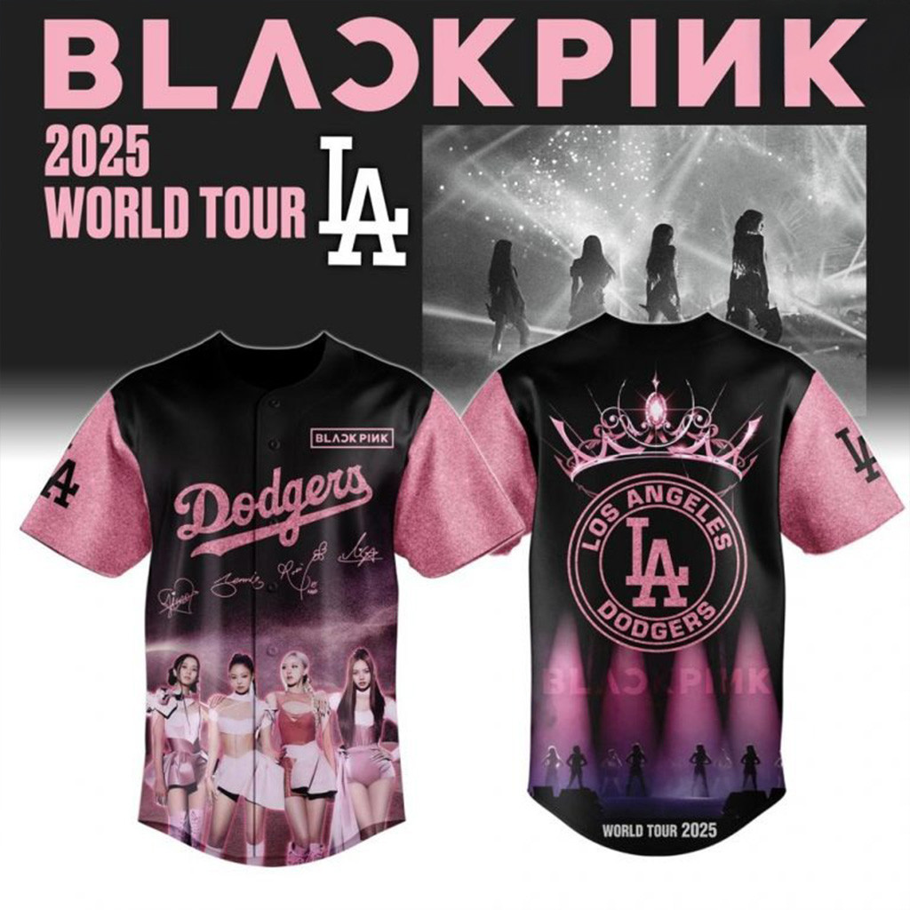 Los Angeles Dodgers Blackpink 2025 World Tour Special Baseball Jersey Dodgers Merch Fans Gifts-1