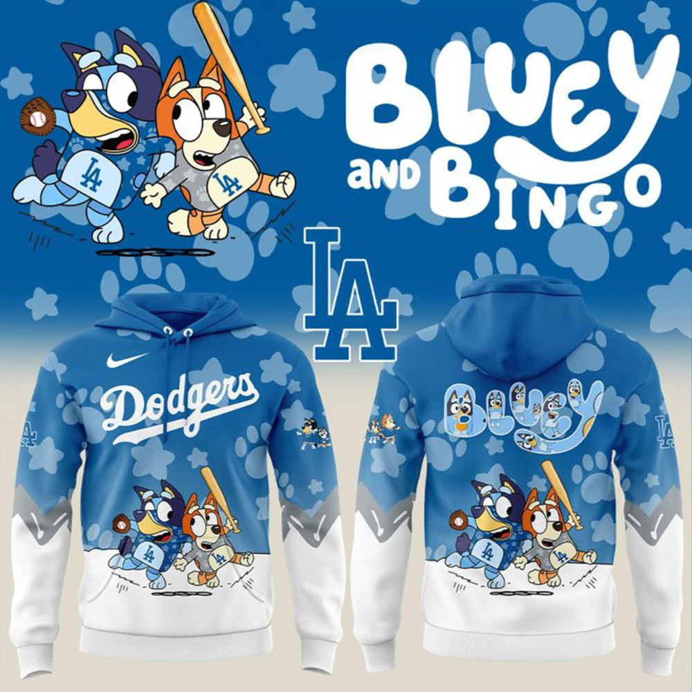 Los Angeles Dodgers Bluey And Bingo 2025 Hoodie Gift For Baseball Fan-1