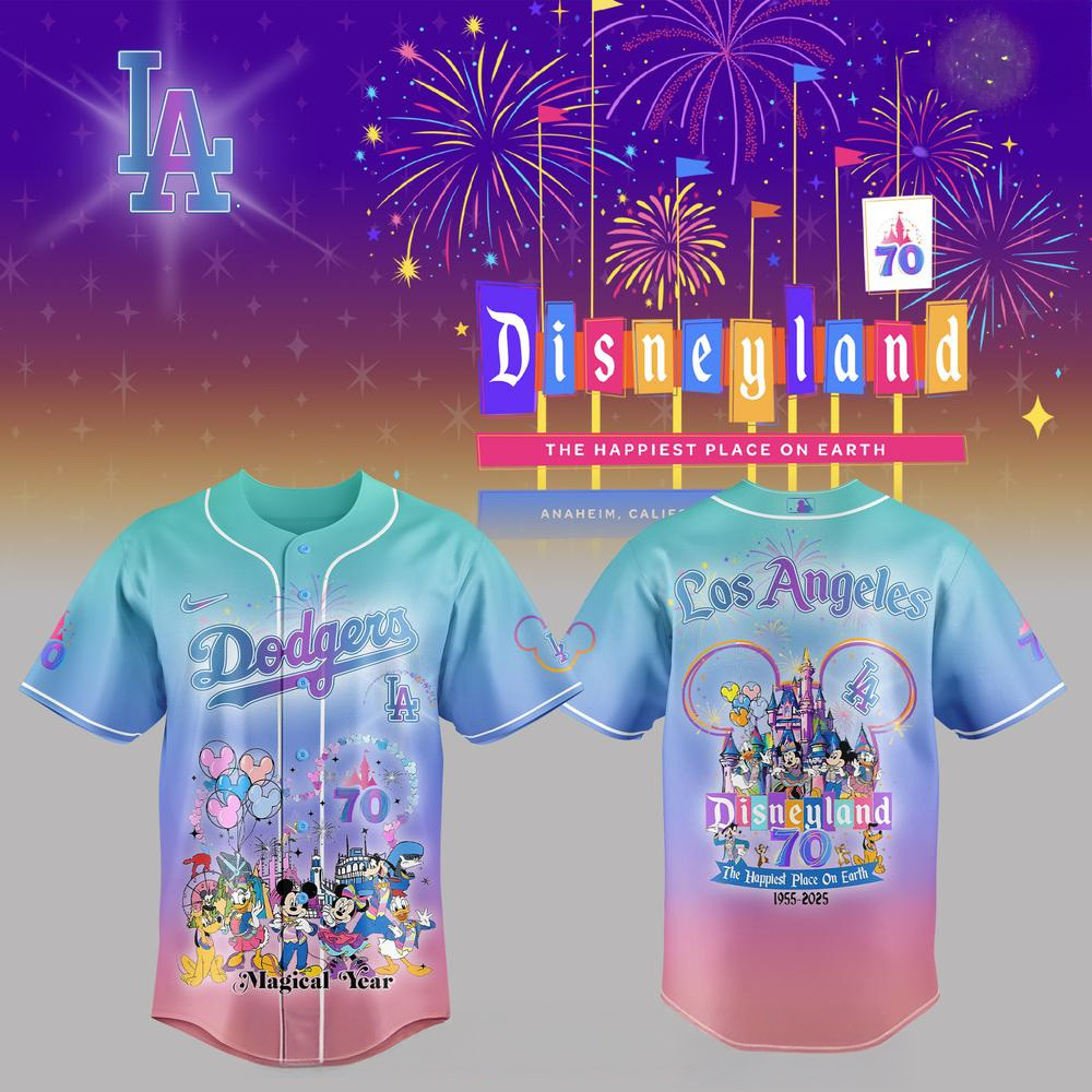 Los Angeles Dodgers Celebrating Disneyland's 70th Exclusive Special Jersey Gifts For Fans-1