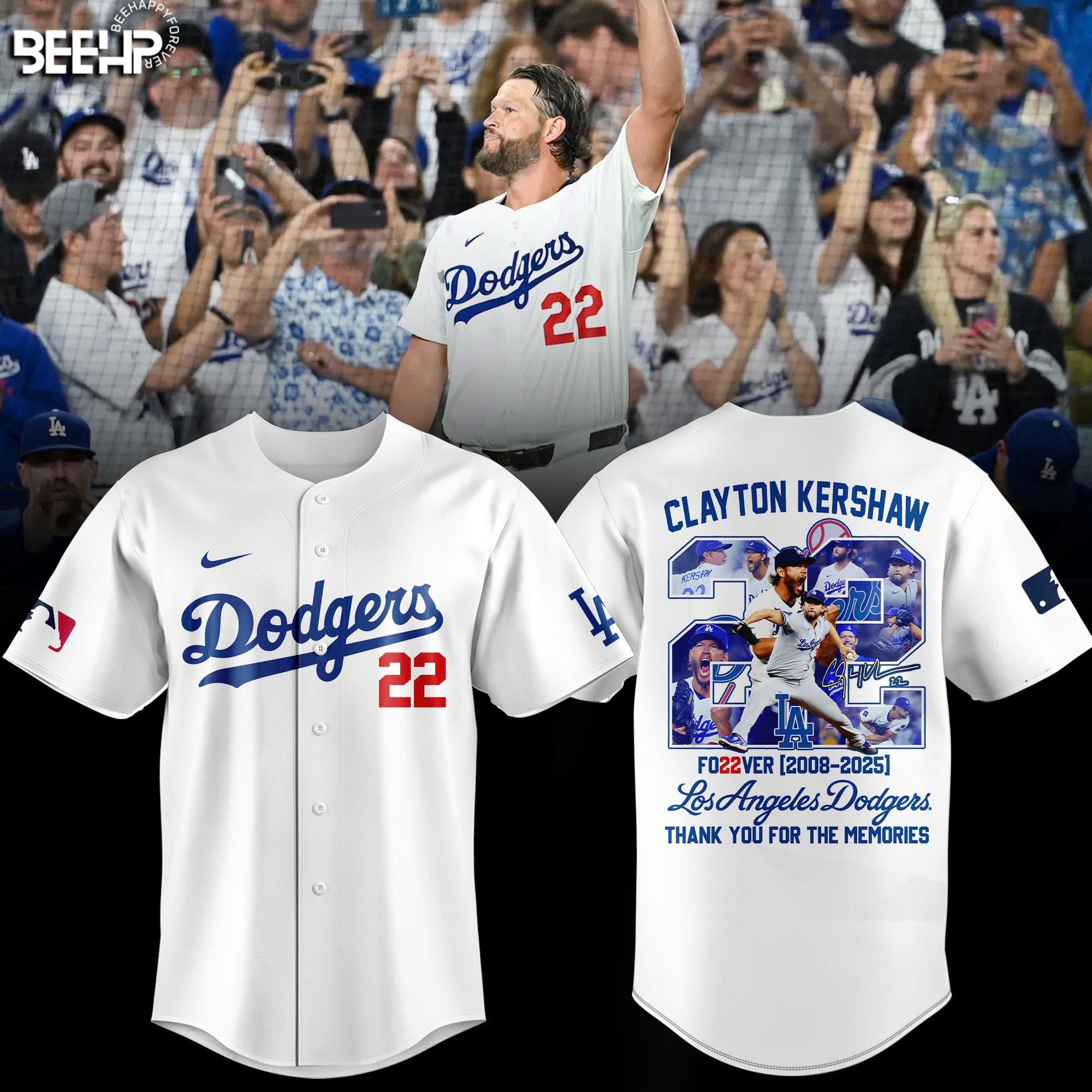 Los Angeles Dodgers Jersey Thank You Clayton Kershaw Baseball Team Merch Fan Gifts-1