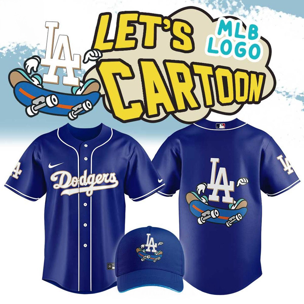Los Angeles Dodgers Lets Cartoon Logo Collection Jersey Los Angeles Dodgers Merch Fans Gifts-1