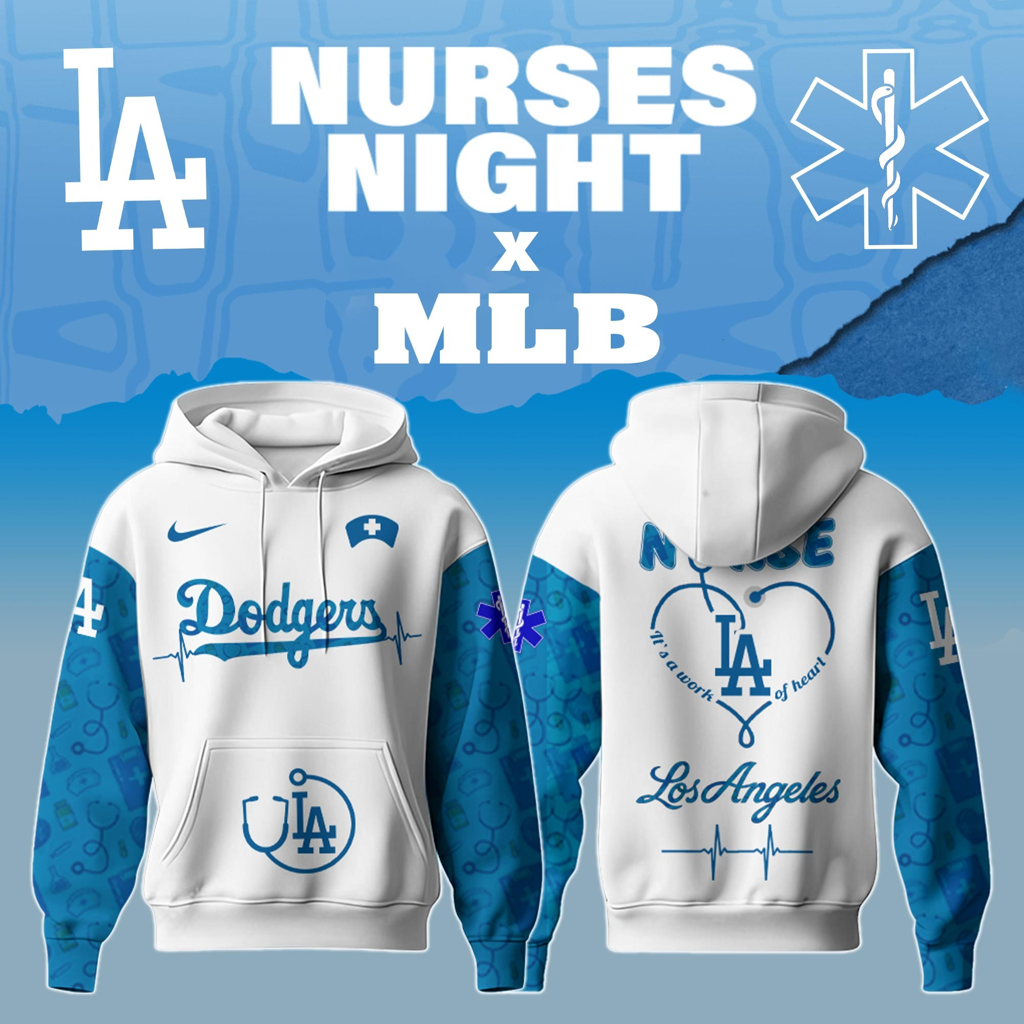 Los Angeles Dodgers MLB Nurses Game Hoodie Los Angeles Dodgers Merch Gifts For Baseball Fans-1